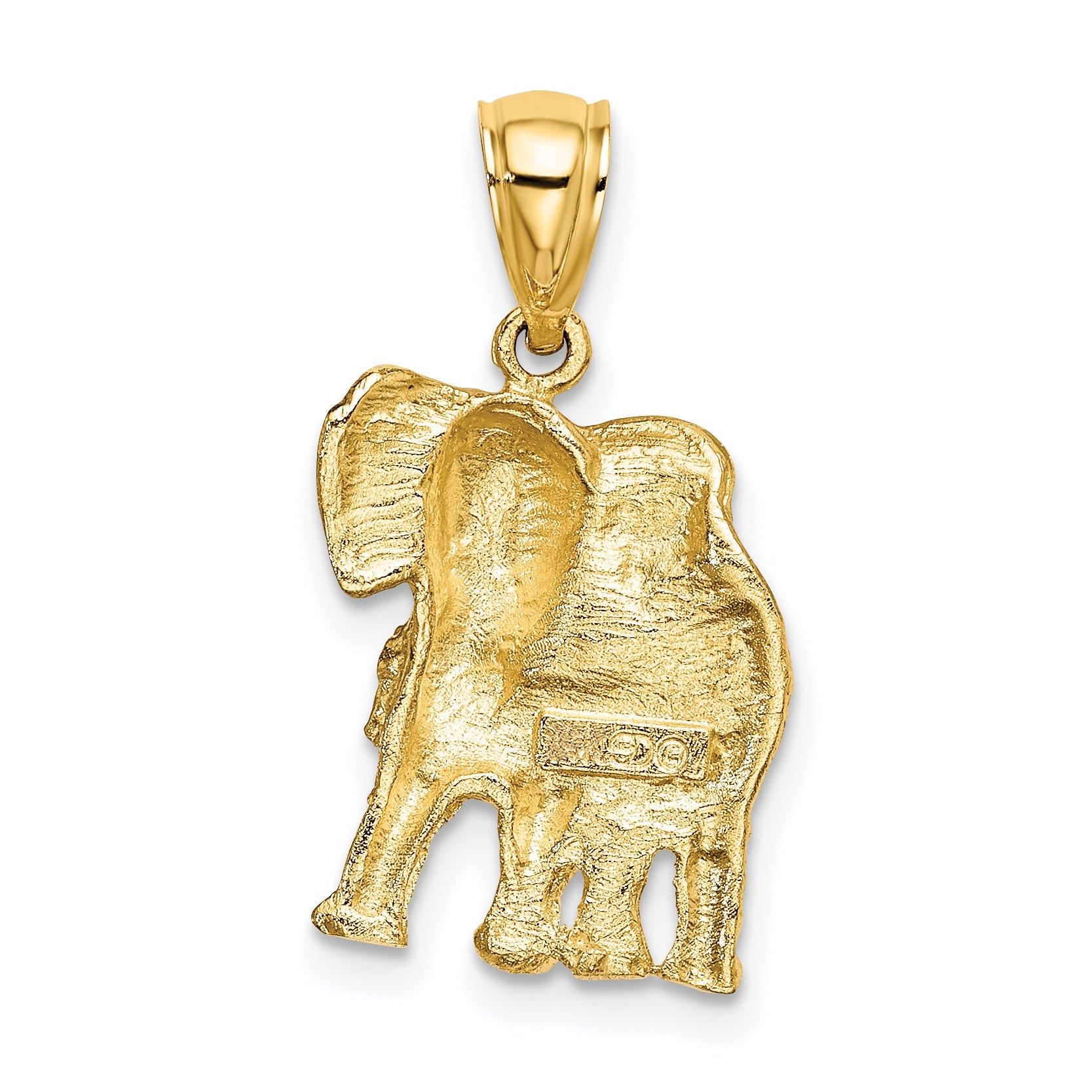 10K Yellow Gold 10K 2-D Elephant W/ Raised Trunk Charm