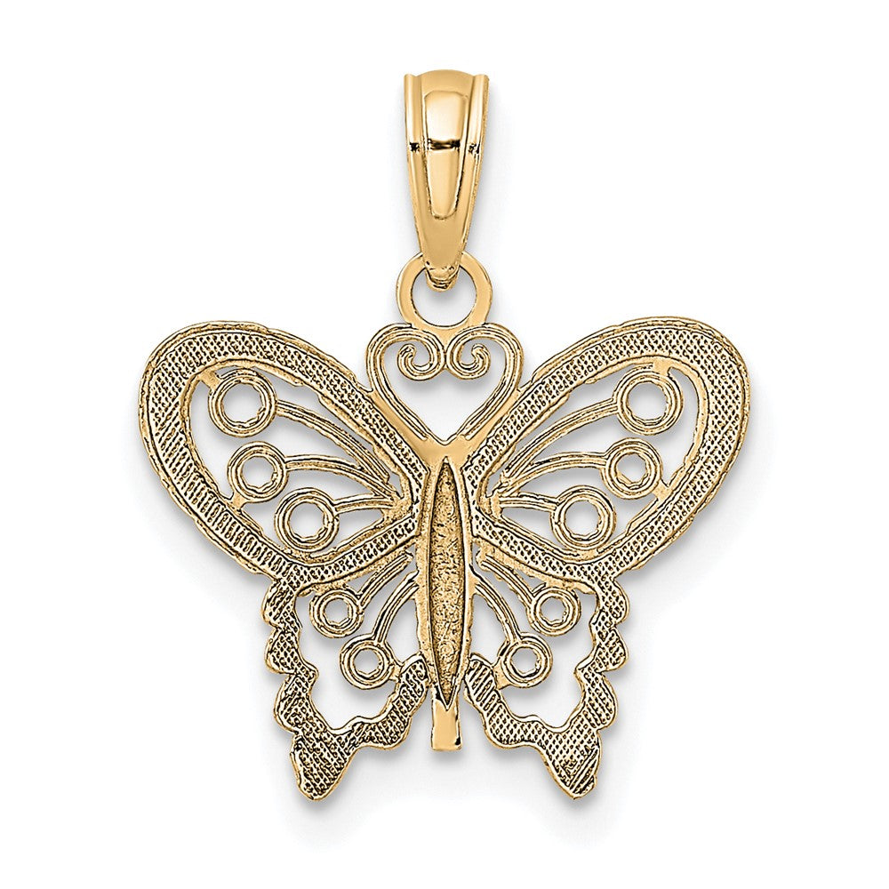 10K Yellow Gold Diamond-Cut Butterfly Charm
