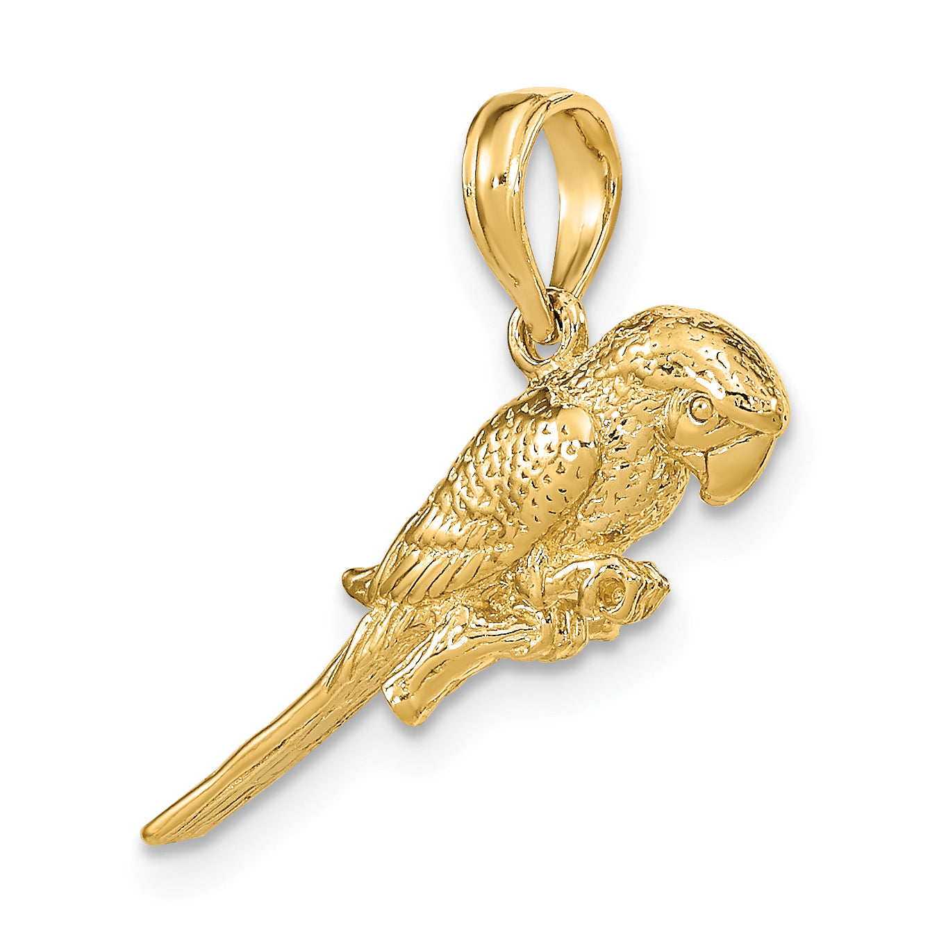 10K Yellow Gold 10K 3-D Parrot Charm