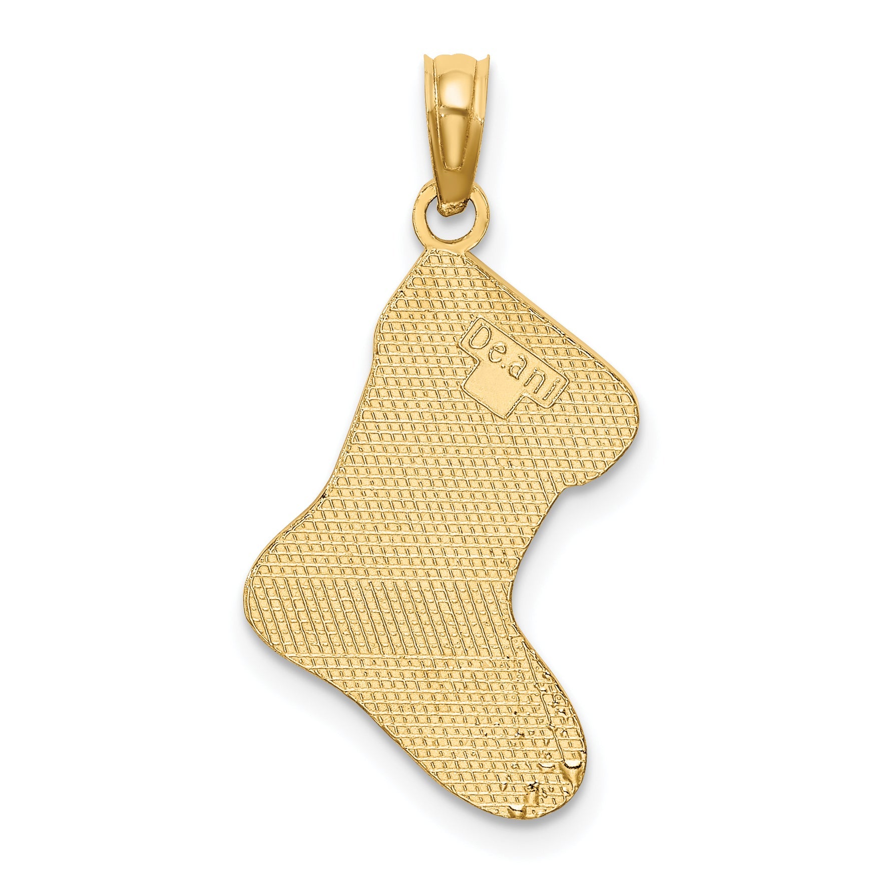 10K Yellow Gold 10K Enamel Ho Christmas Stocking Charm