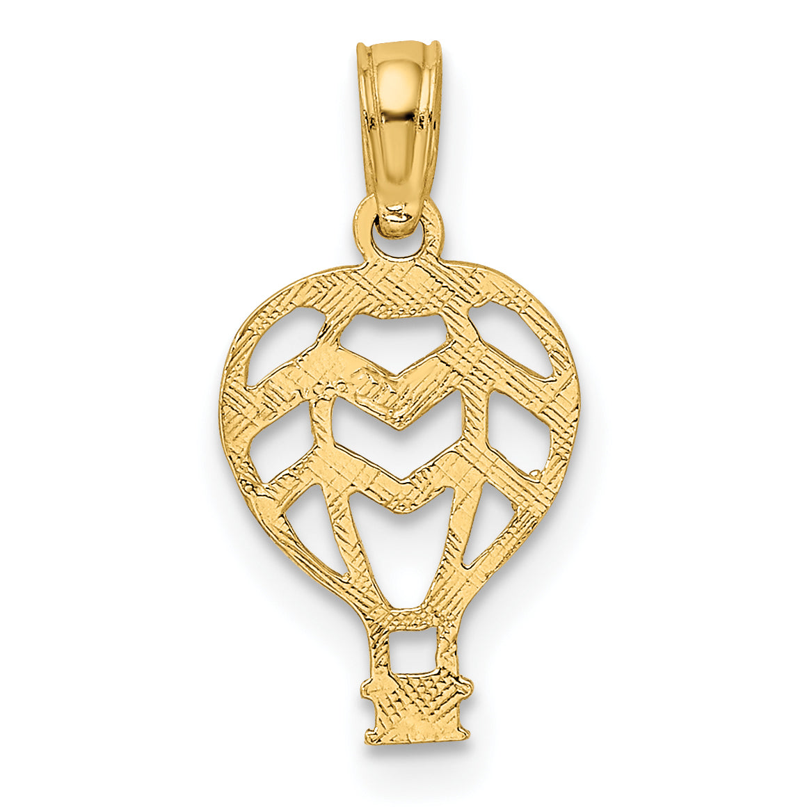 10K Yellow Gold 10K Cut-Out Flat Hot Air Balloon Charm