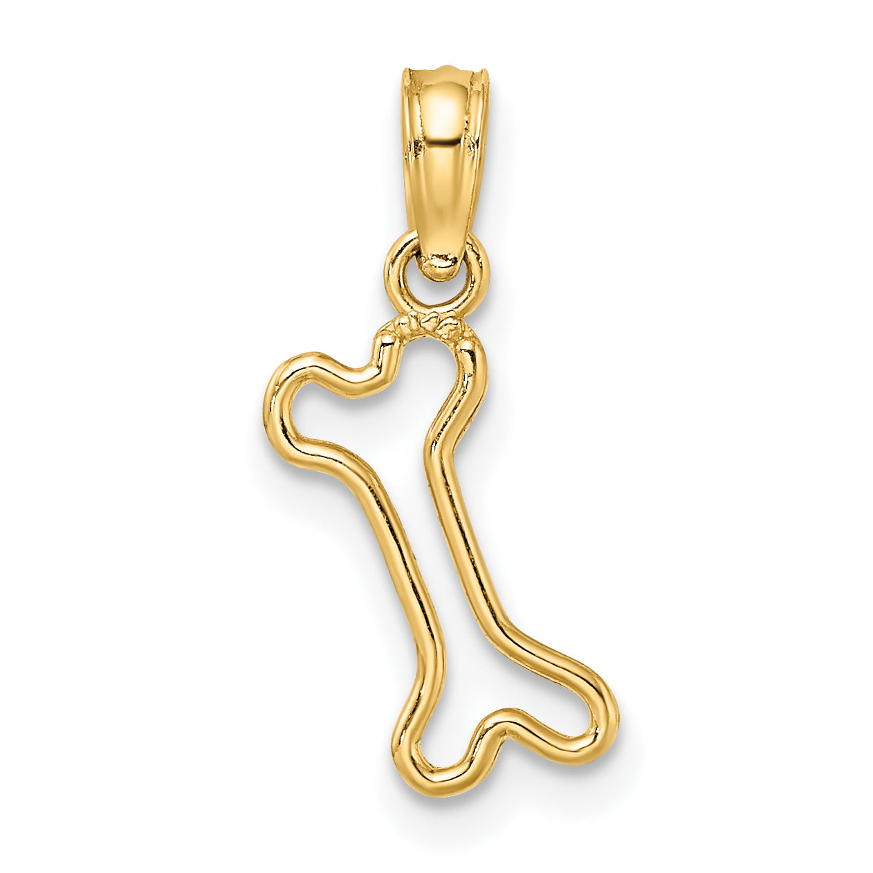 10K Yellow Gold 10K Cut-Out Polished Mini Dog Bone Charm