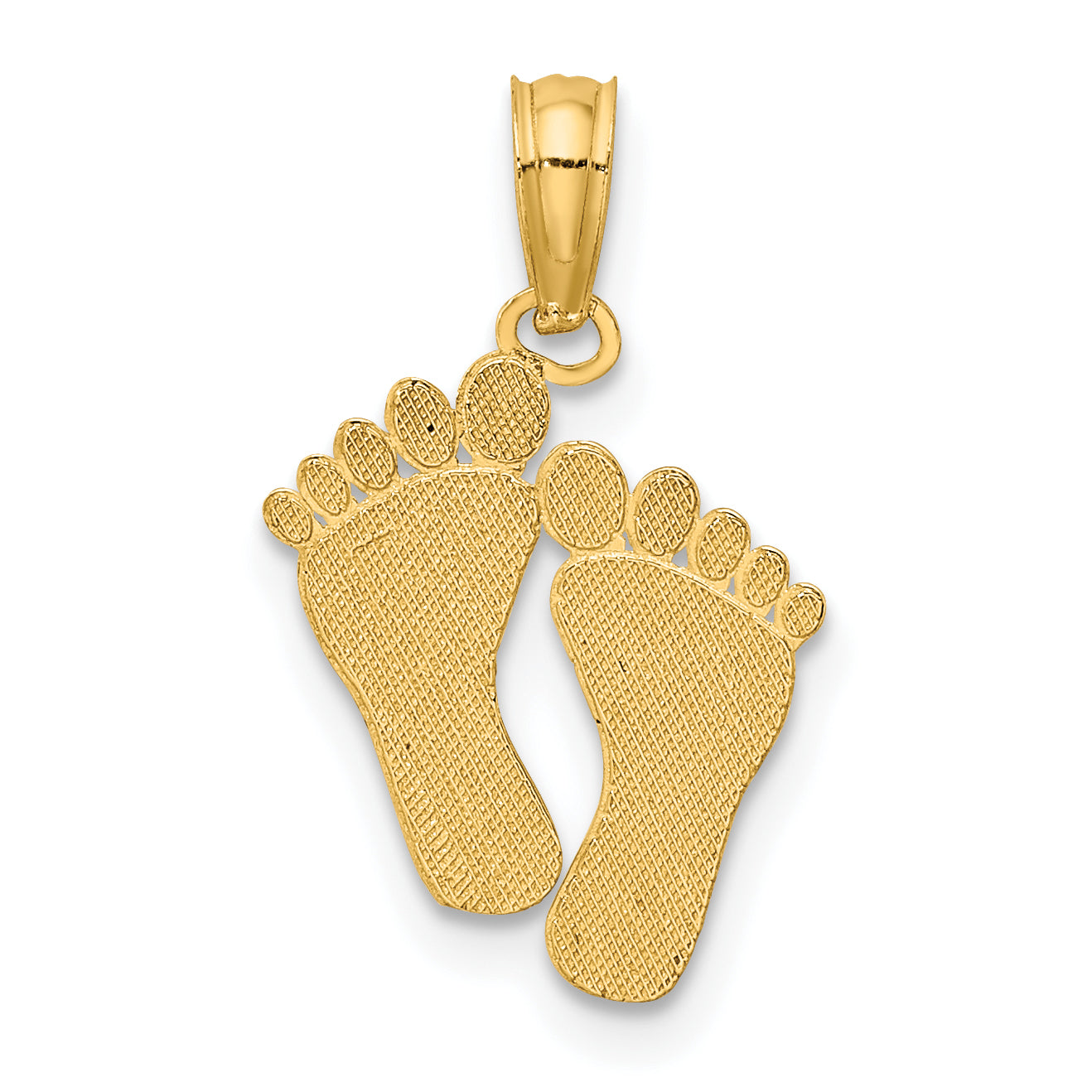 10K Yellow Gold 10K Double Feet Hang Ten Style Charm