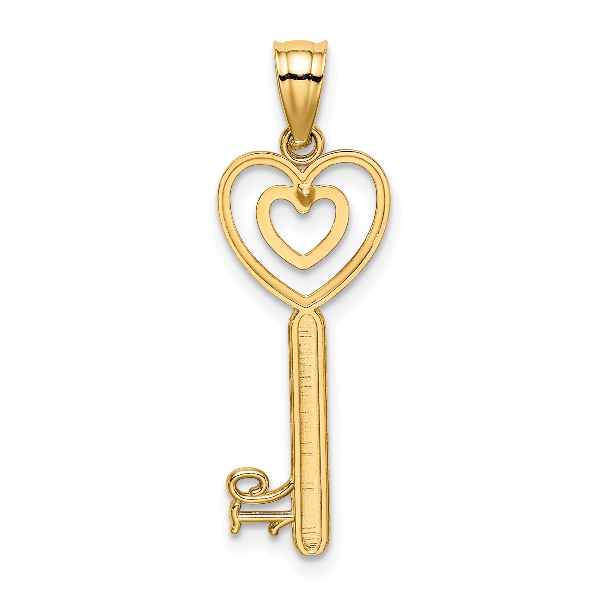 10K Yellow Gold 10K Key W/Heart Sweet 16 Charm