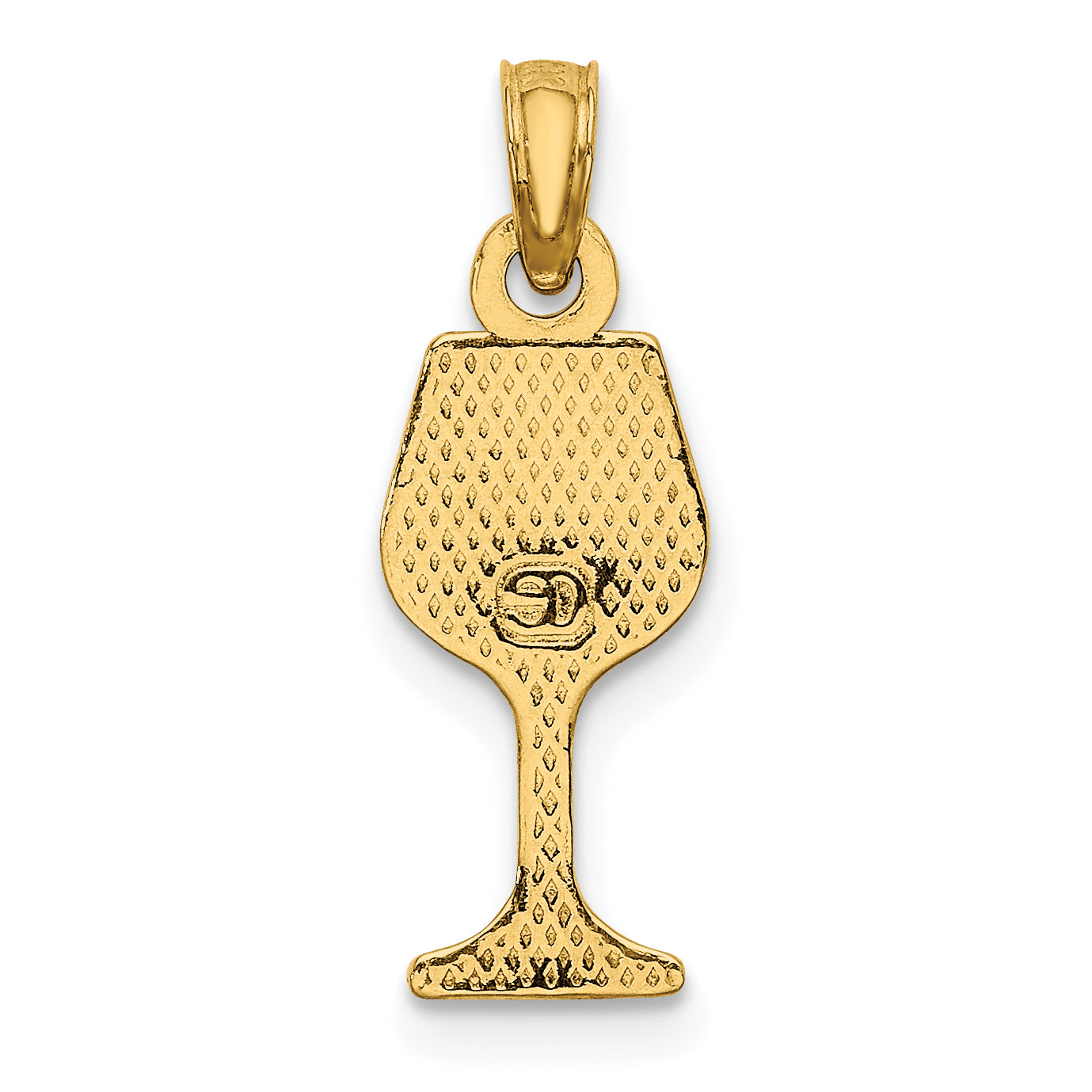10K Yellow Gold 10K Wine Glass Charm