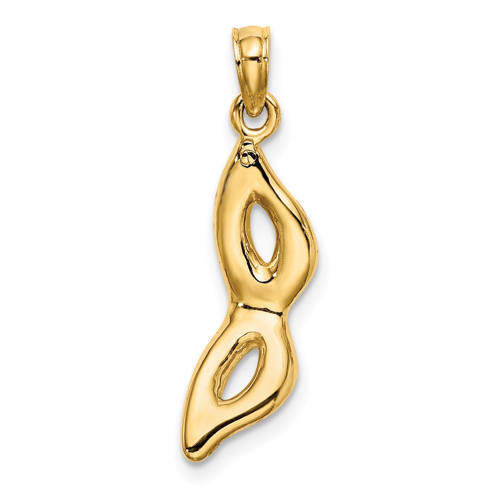 10K Yellow Gold 10K 3-D Beveled Masquerade Mask Charm