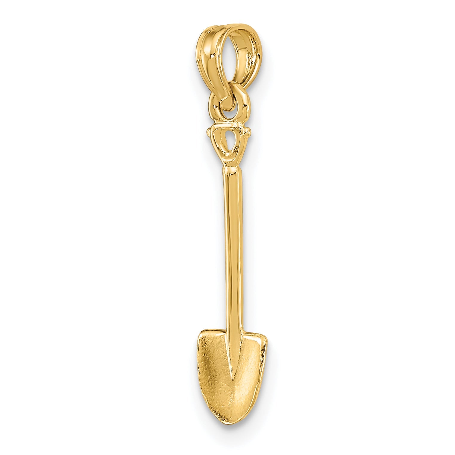 10K Yellow Gold 10K 3-D Polished Shovel Garden Tool Charm