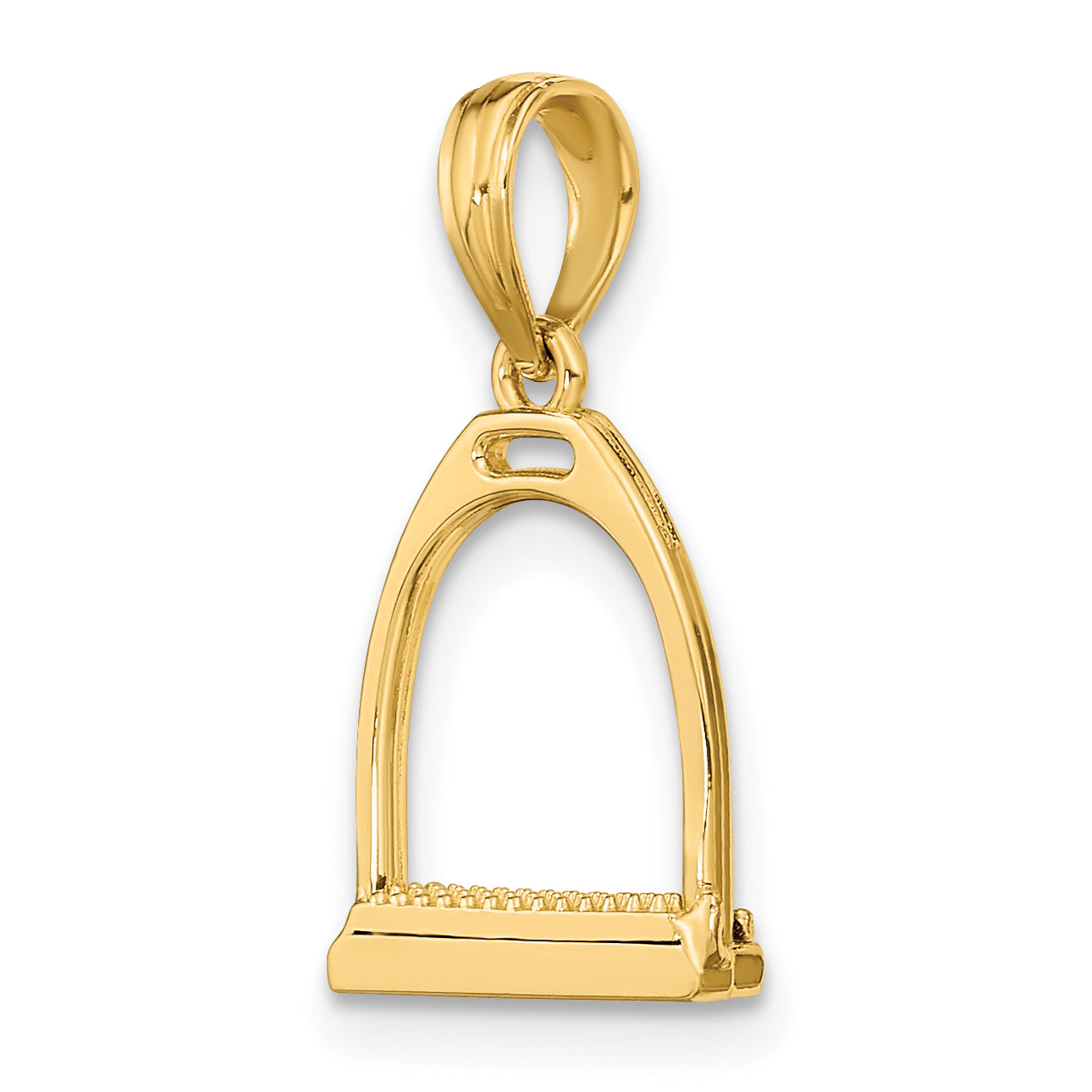 10K Yellow Gold 10K 3-D Polish Small Horse Stirrup Charm