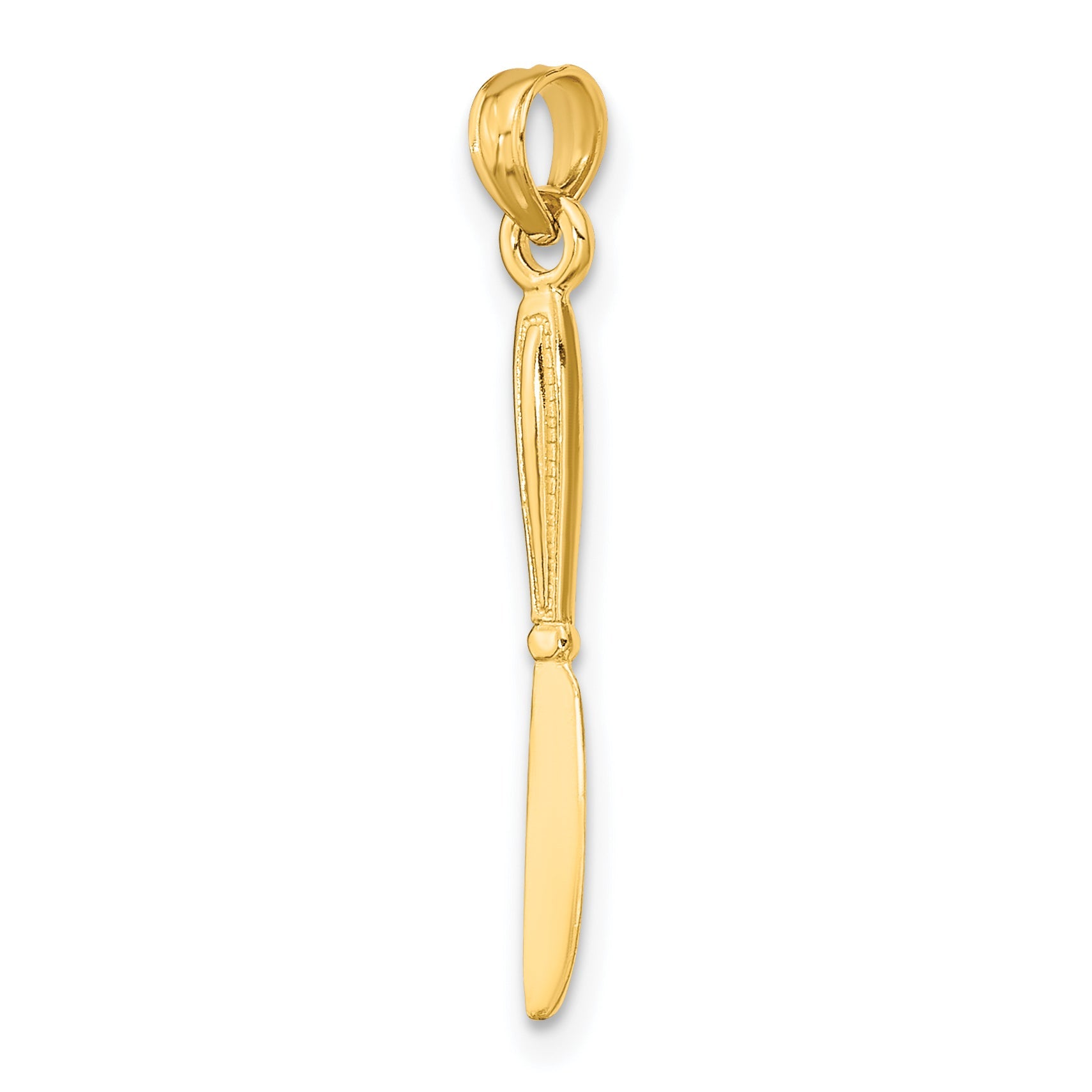10K Yellow Gold 10K 3-D And Polished Table Knife Charm