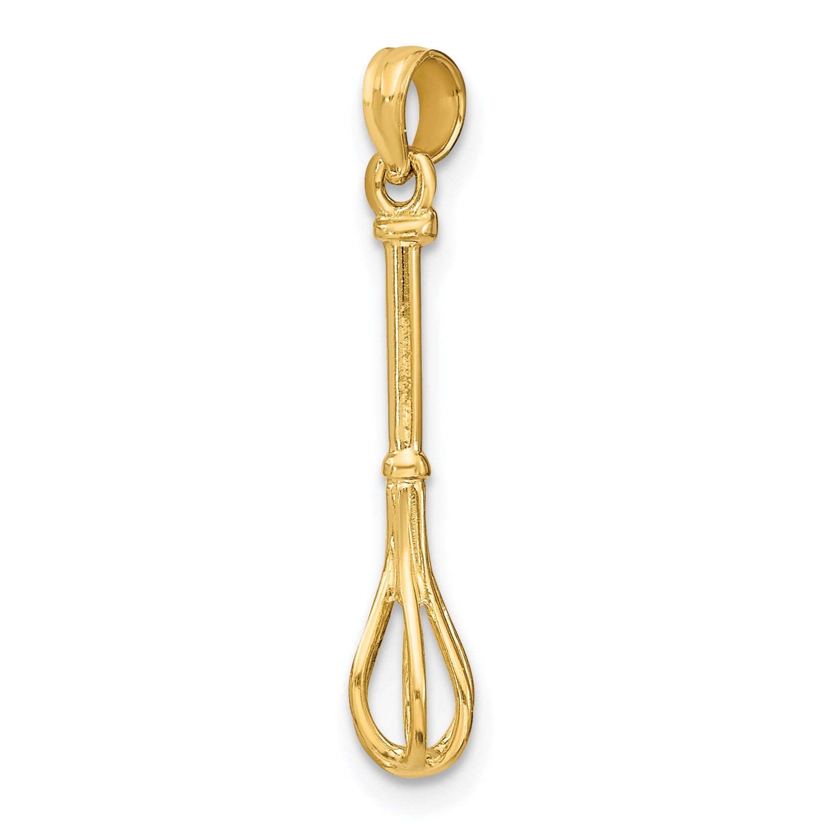 10K Yellow Gold 10K 3-D Polished Whisk Charm