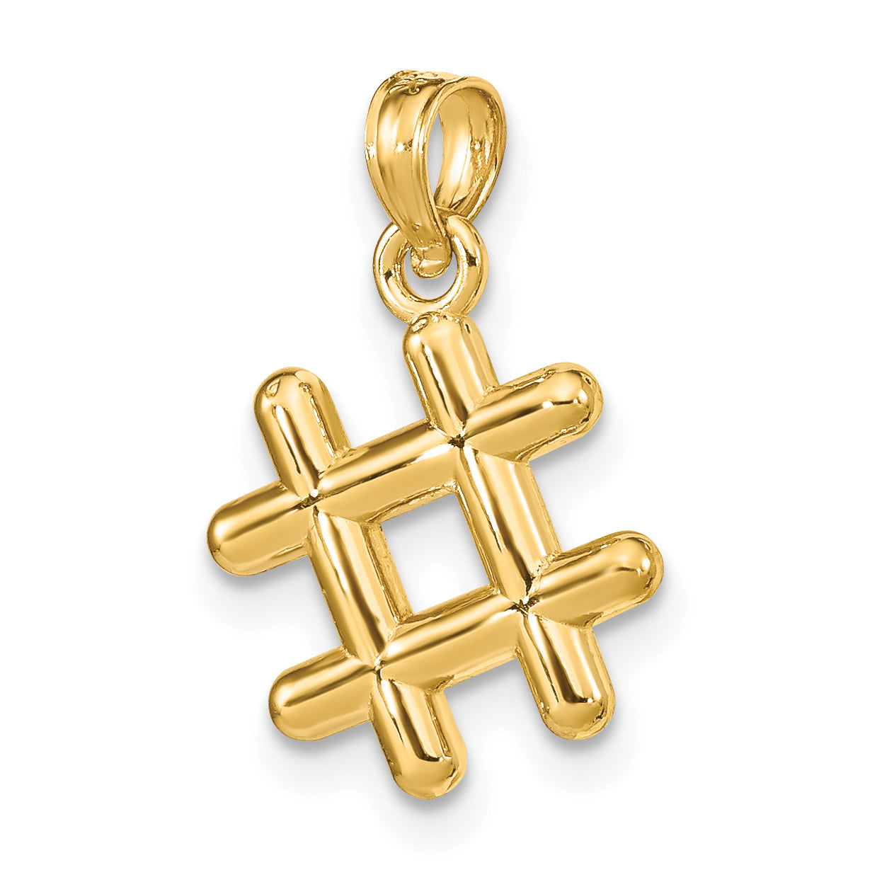 10K Yellow Gold 10K 3-D Hashtag Charm