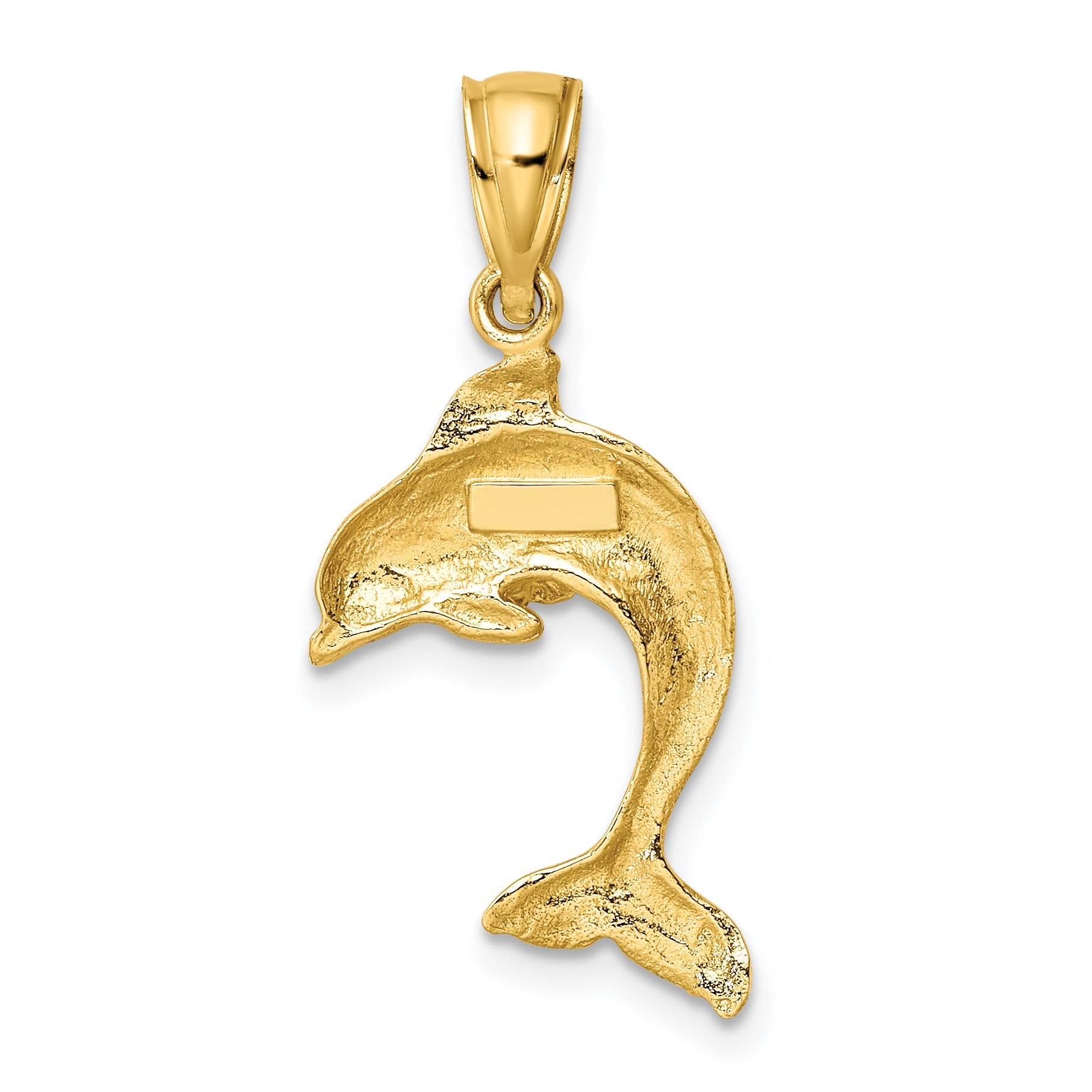 10K Yellow Gold 10K 2-D Polished Dolphin Jumping Charm