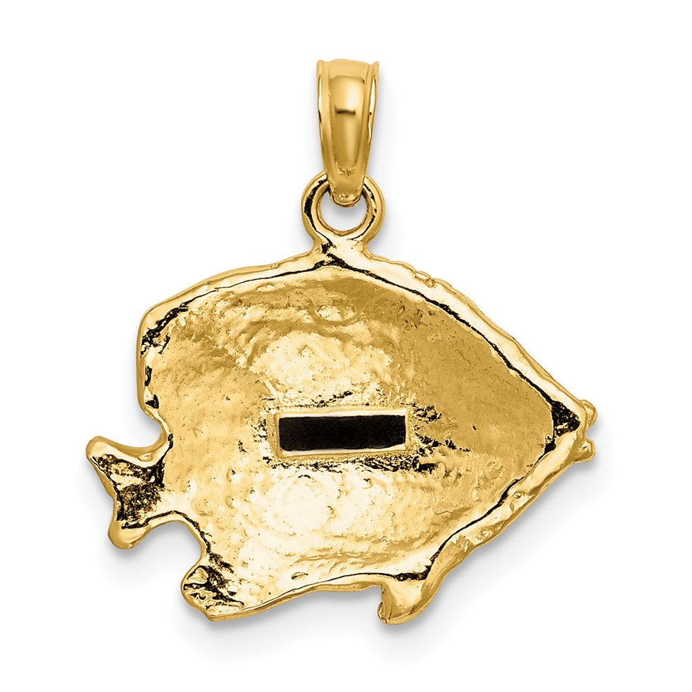 10K Yellow Gold 10K 2-D Polished Engraved Fish Charm