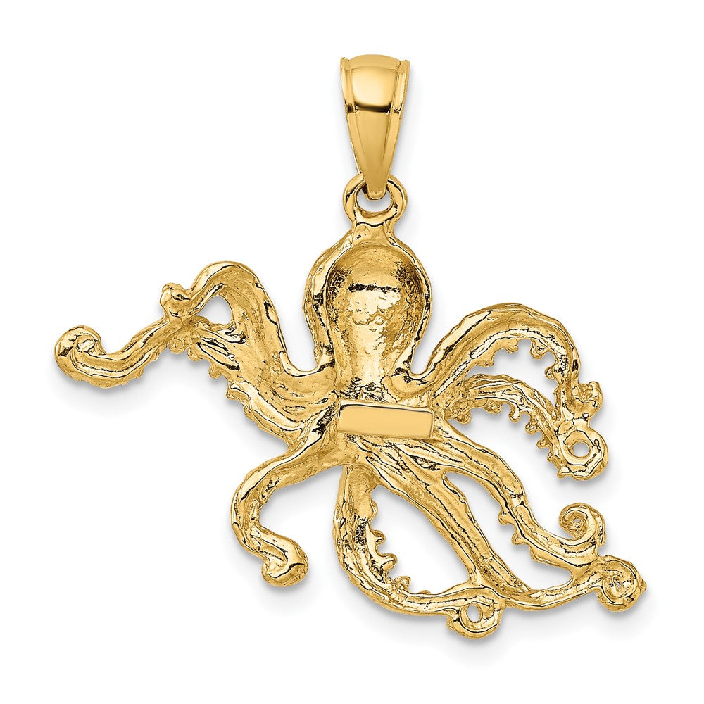 10K Yellow Gold 10K 2-D And Textured Octopus Charm