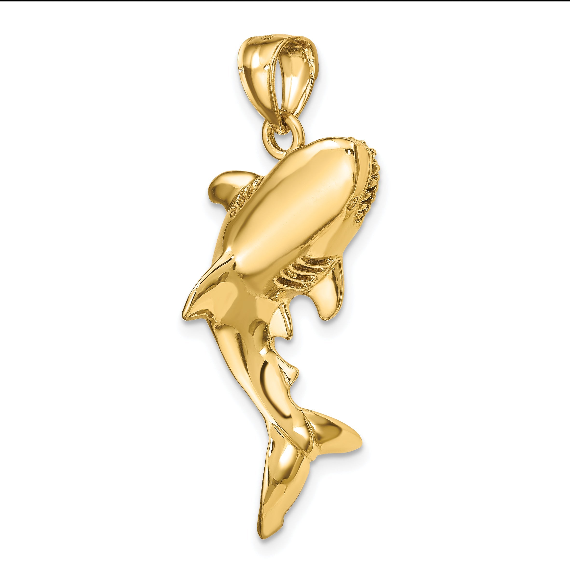 10K Yellow Gold 10K 3-D Polished Shark Charm