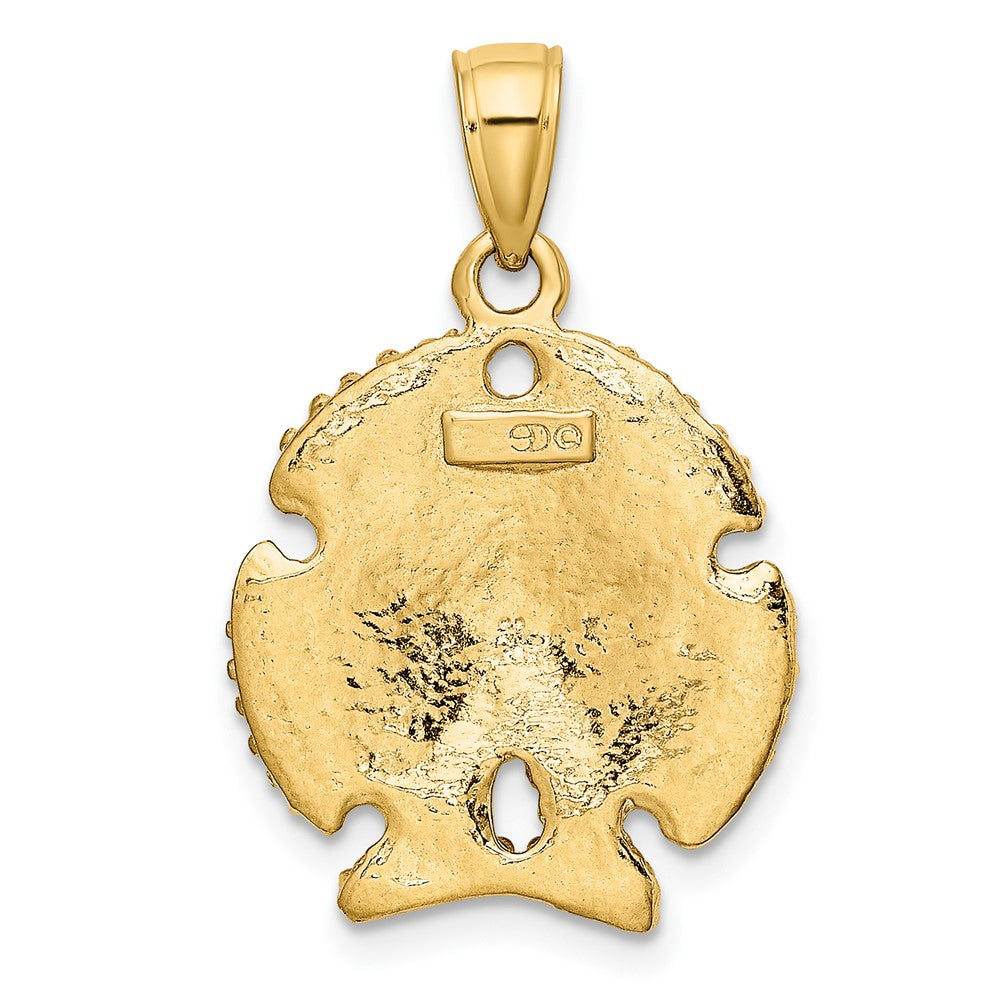 10K Yellow Gold 10K 2-D Sand Dollar W/ Star Charm