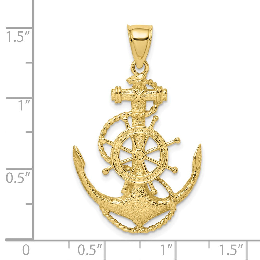 10K Yellow Gold 10K 2-D Anchor And Wheel Charm