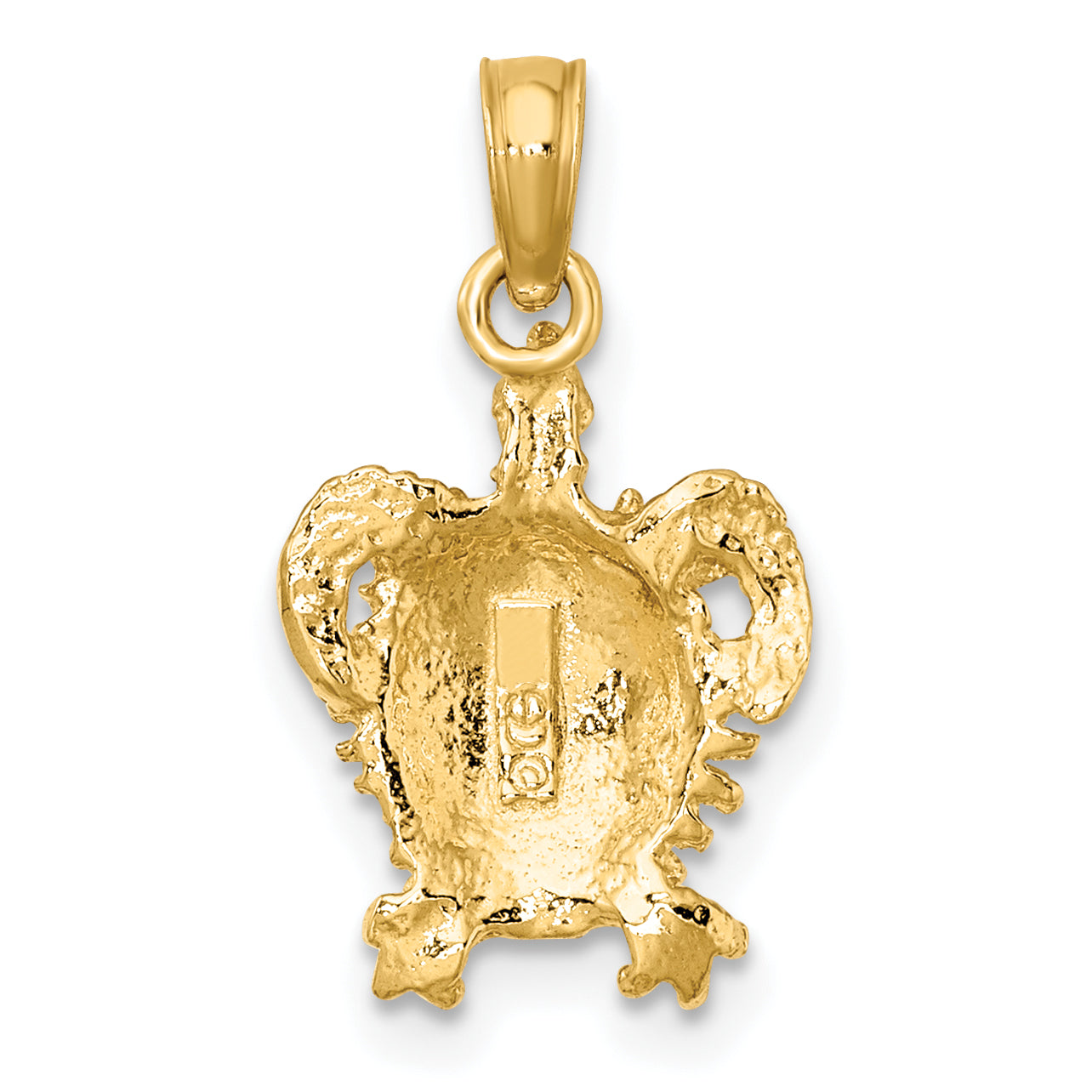 10K Yellow Gold 10K 2-D Sea Turtle W/ Spiny Shell Charm