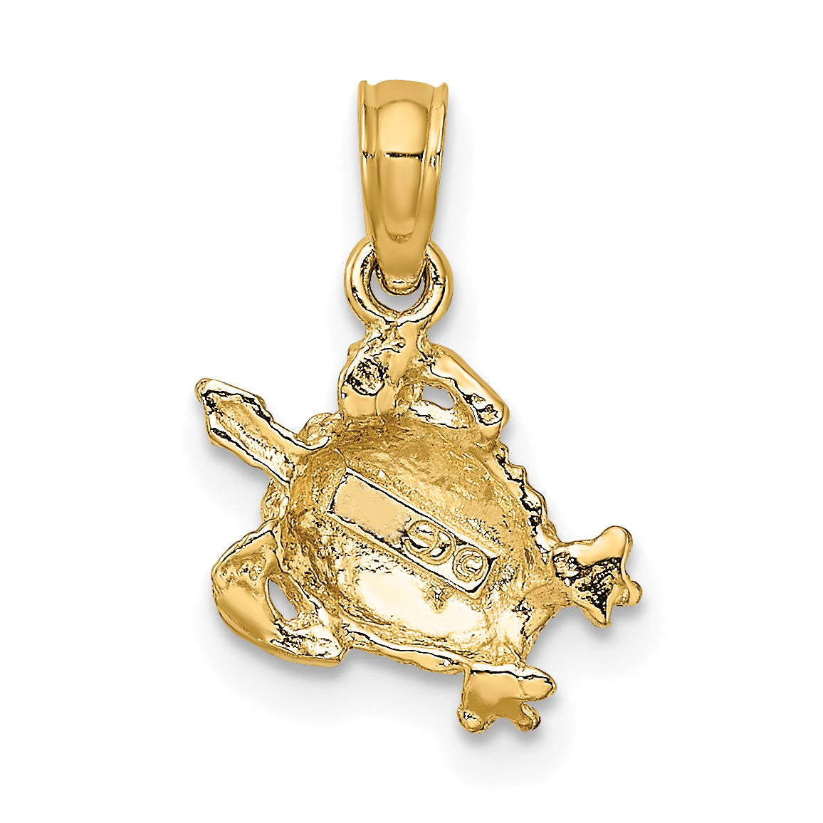 10K Yellow Gold 10K Textured Sea Turtle Charm