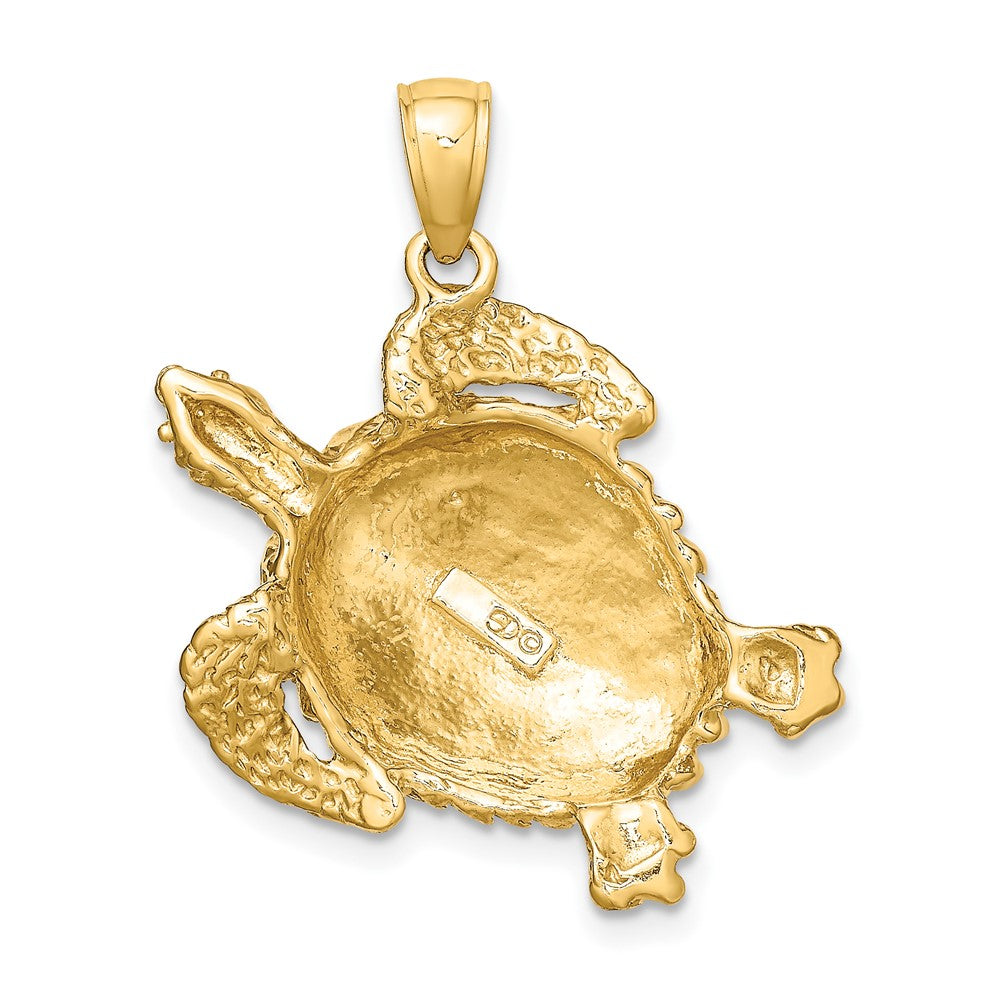 10K Yellow Gold 10K Textured Sea Turtle Charm