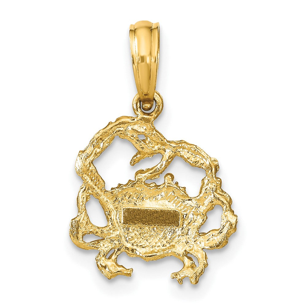10K Yellow Gold 10K 2-D Textured Crab Charm
