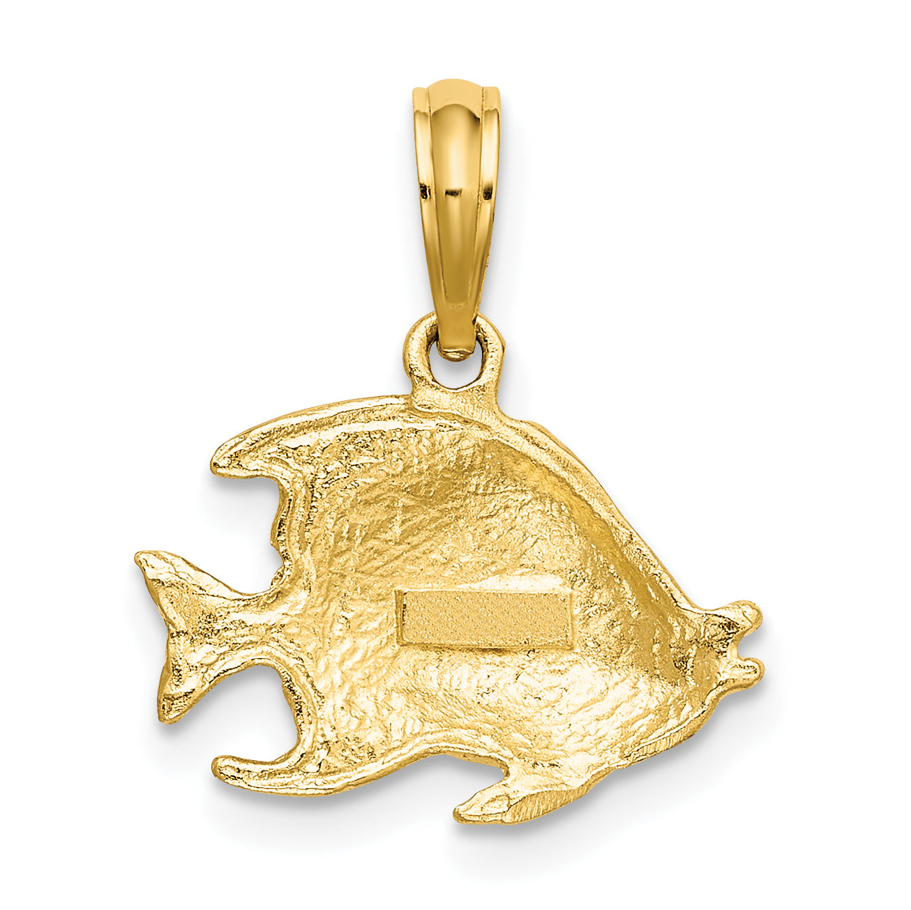 10K Yellow Gold 10K Polished Textured Fish Charm
