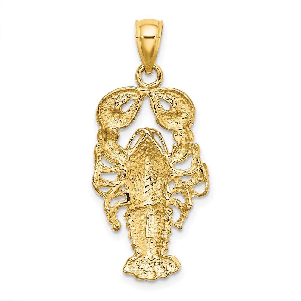 10K Yellow Gold 10K 2-D Textured Maine Lobster Charm