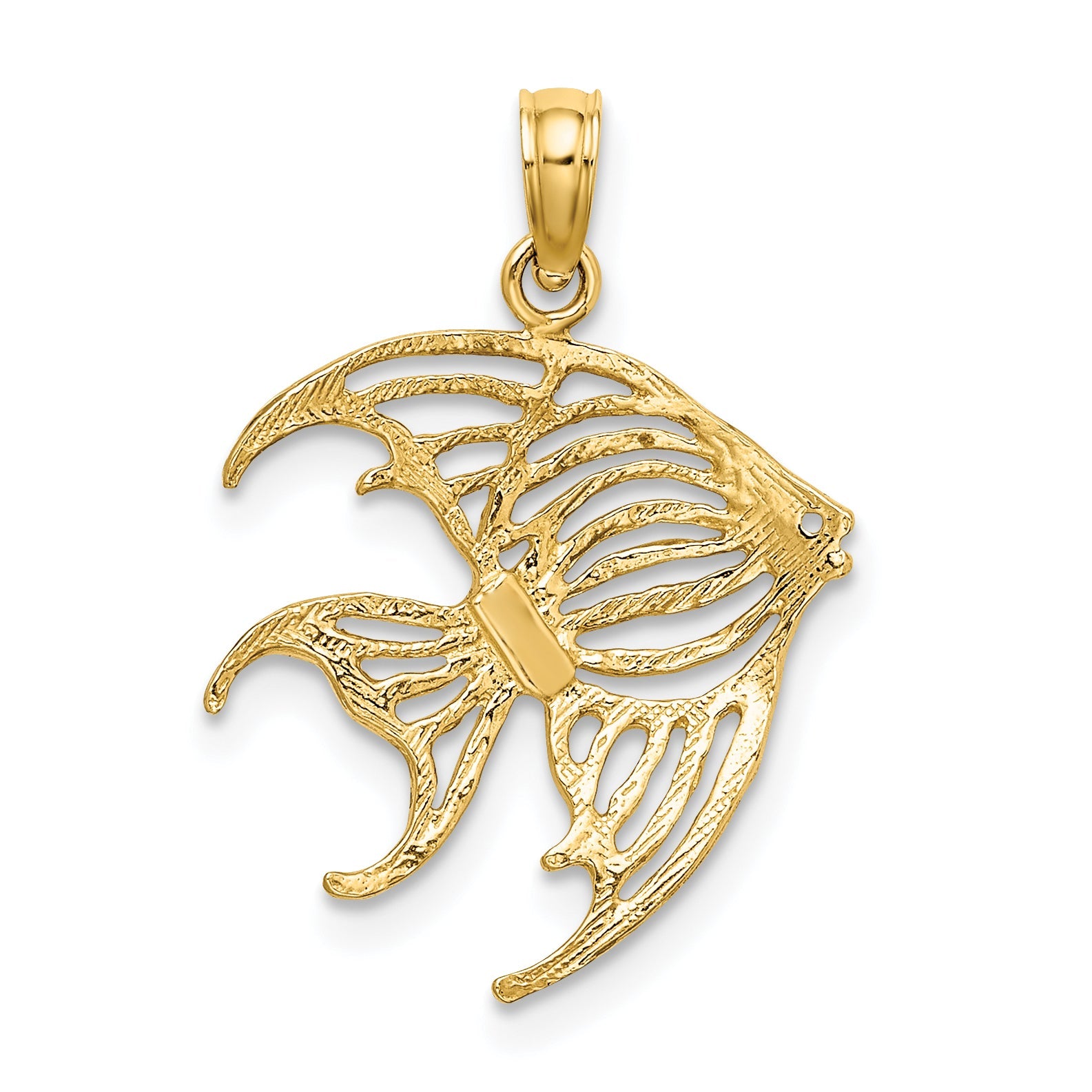 10K Yellow Gold 10K Cut-Out Angelfish Charm