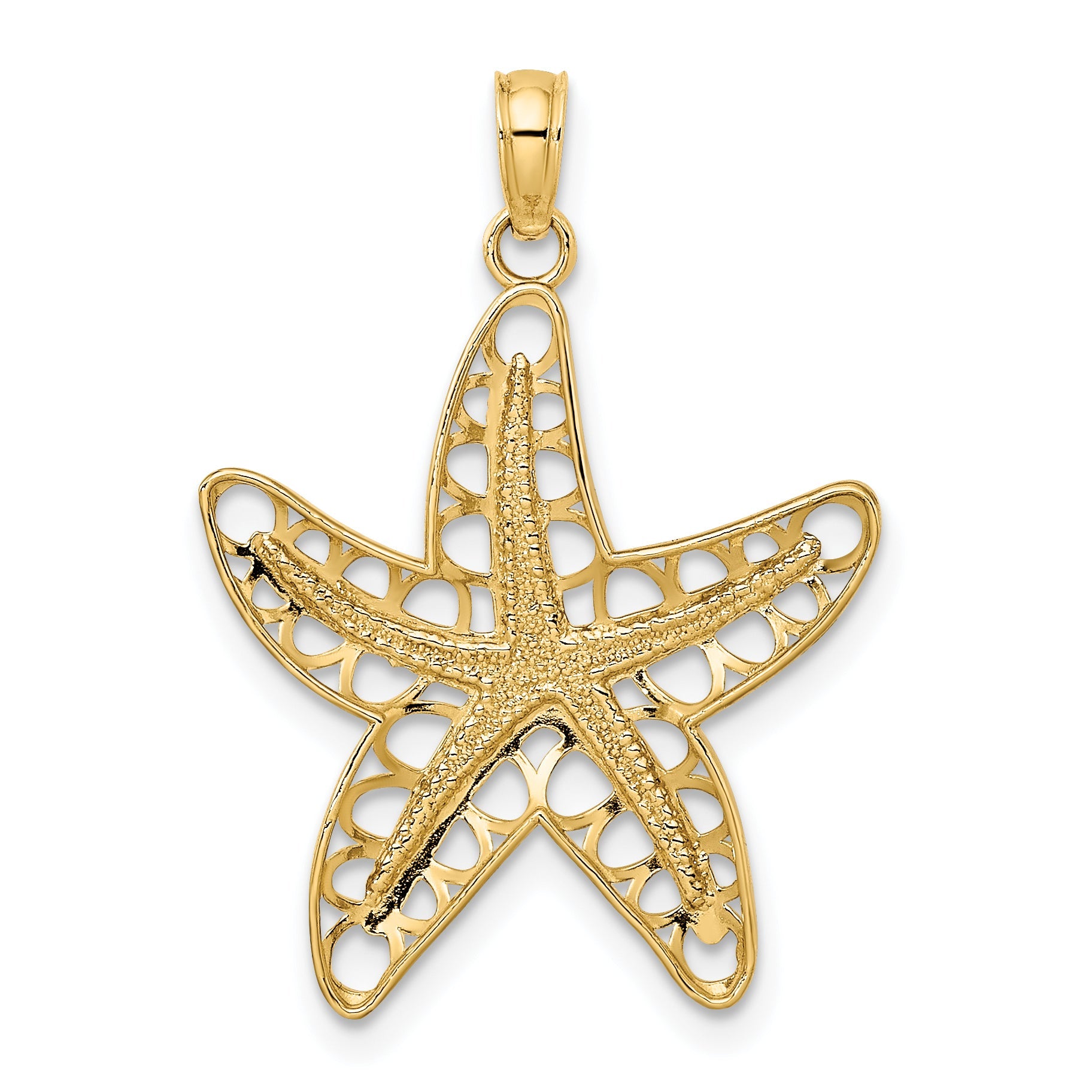 10K Yellow Gold 10K Cut-Out Starfish Charm