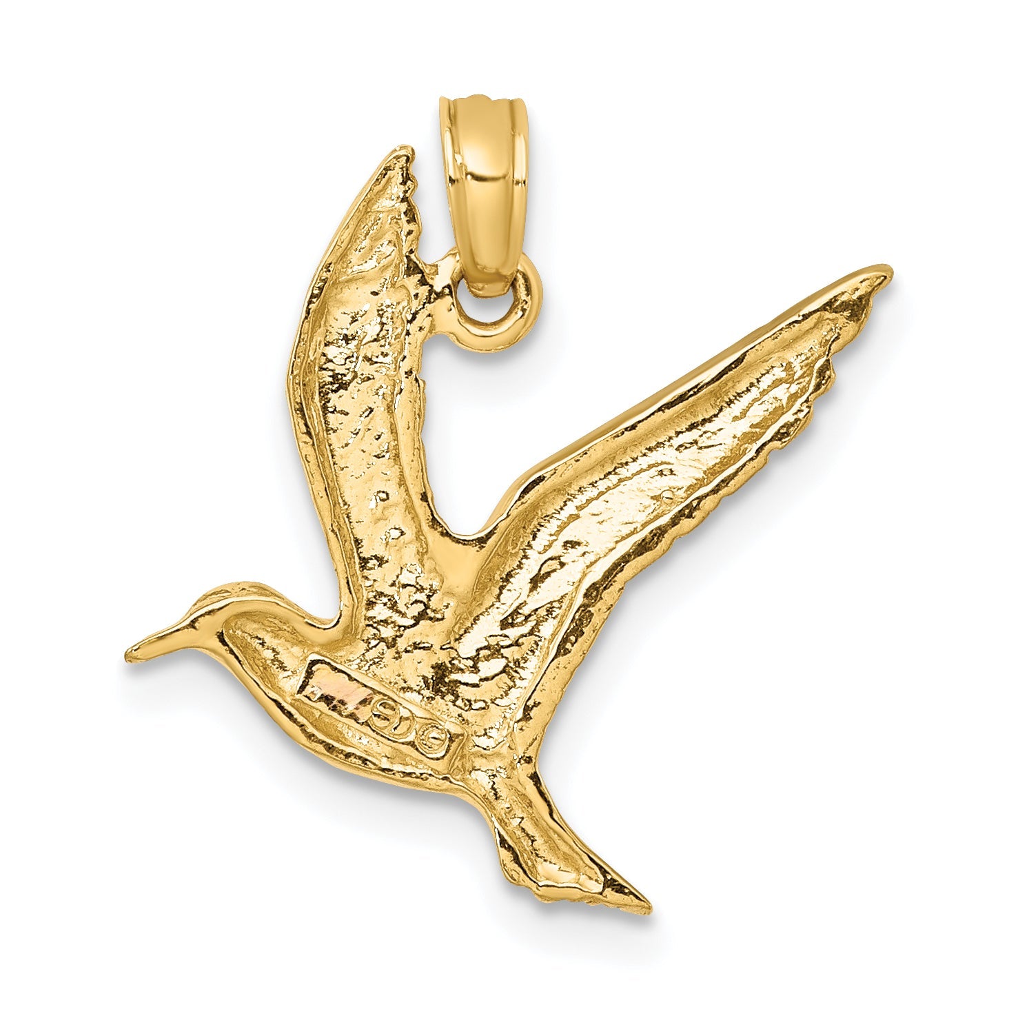 10K Yellow Gold 10K Polished And 2-D Seagull Flying Charm