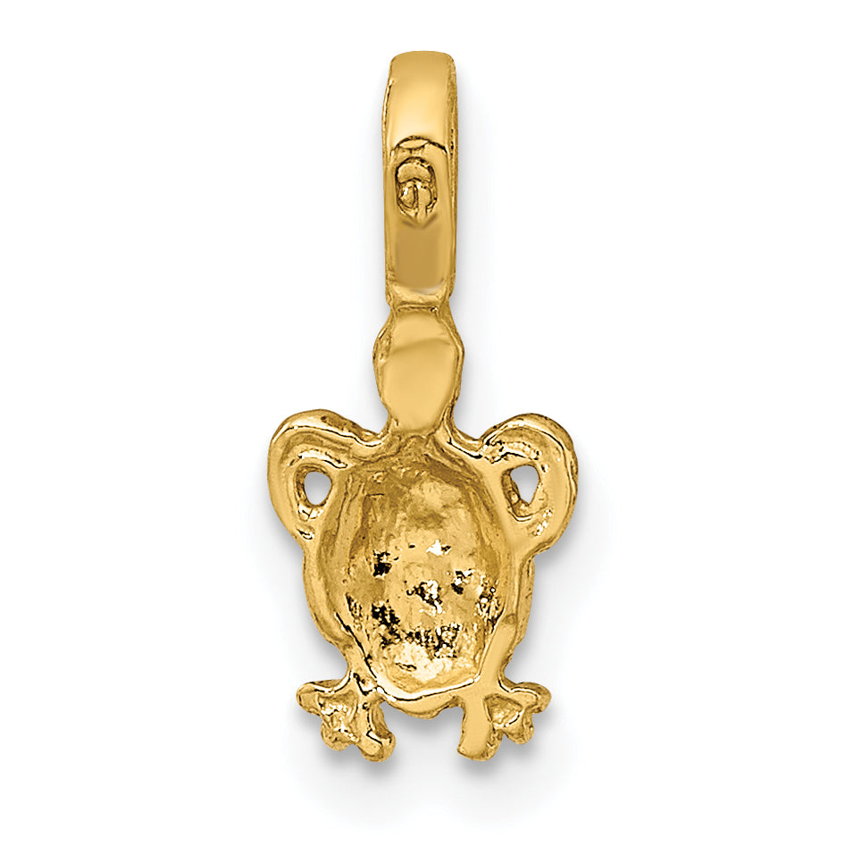 10K Yellow Gold 10K Mini Sea Turtle W/ Fixed Bail Charm