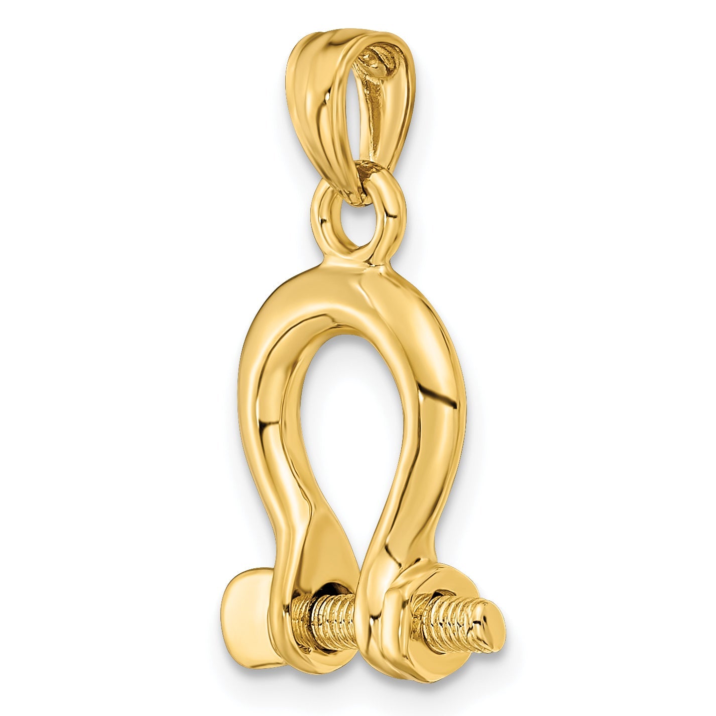 10K Yellow Gold 10K 3-D Medium Shackle Link Screw Charm