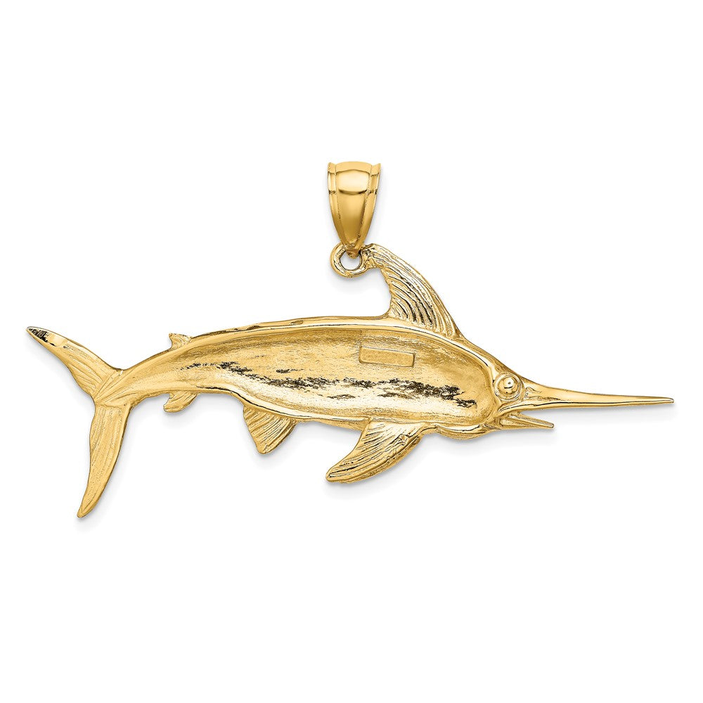 10K Yellow Gold 10K 2-D Polished/Satin Swordfish Charm