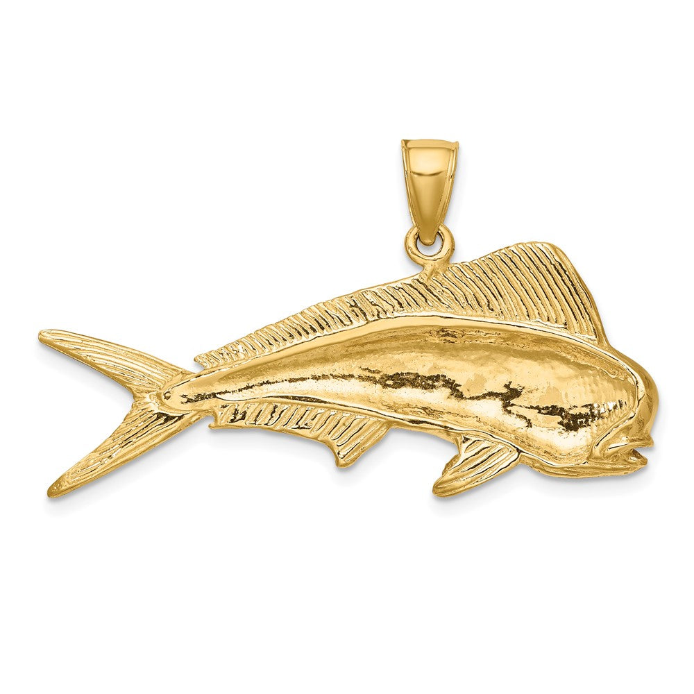 10K Yellow Gold 10K 2-D Male Dorado (Mahi-Mahi) Charm