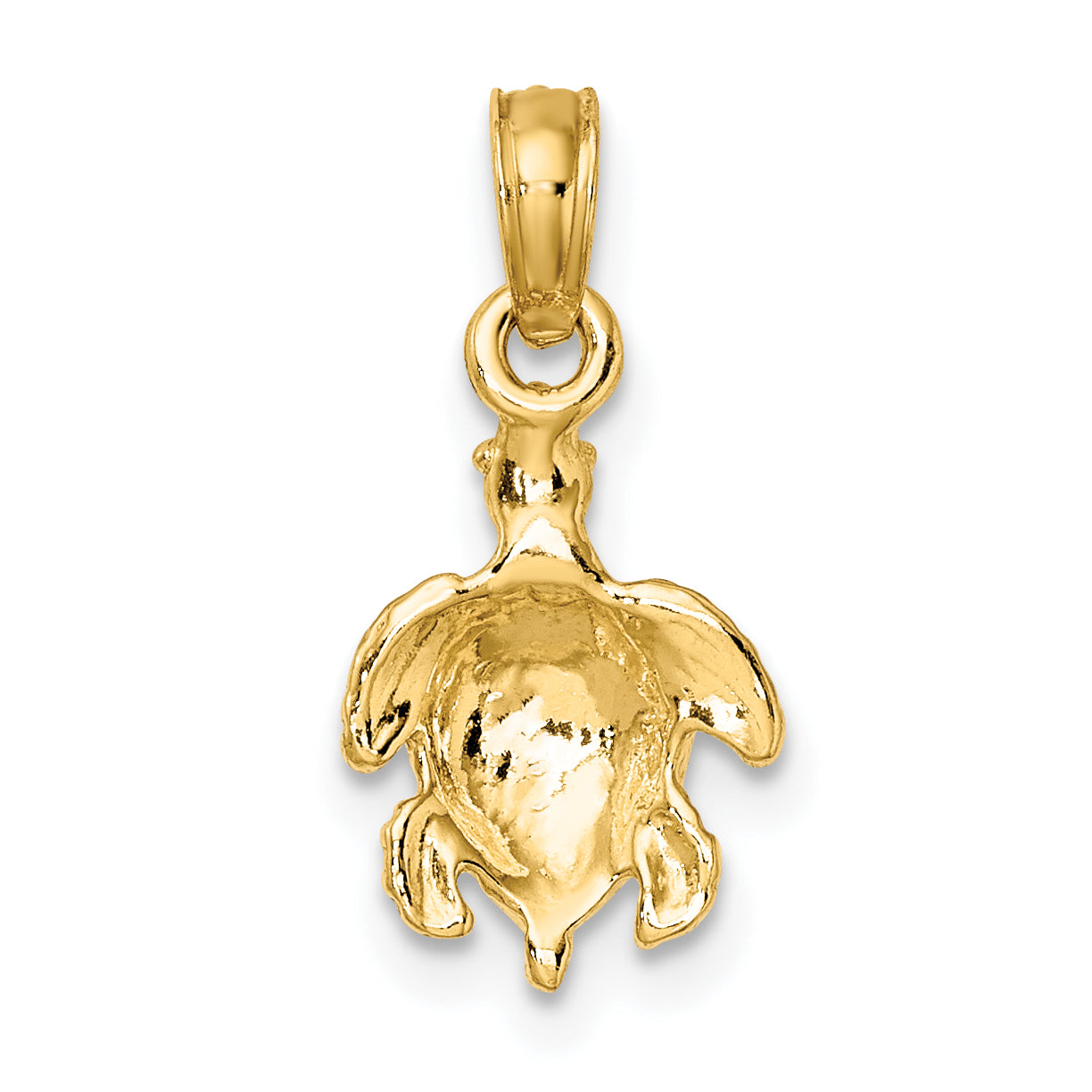 10K Yellow Gold 10K 2-D And Textured Sea Turtle Charm