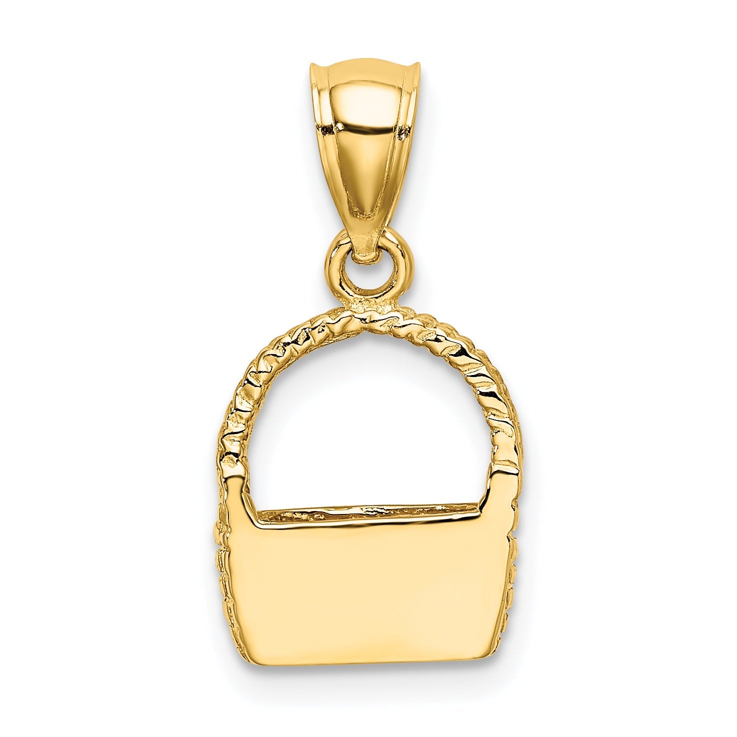 10K Yellow Gold 10K 2-D Flat Back Basket Charm