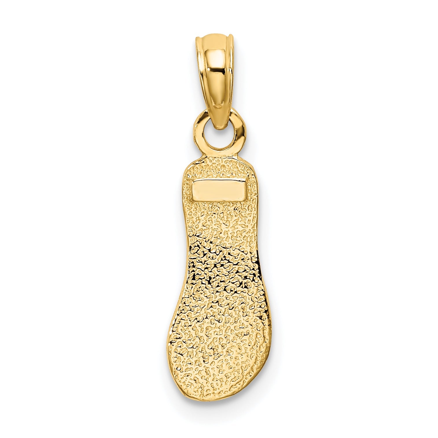 10K Yellow Gold 10K Textured Straps Single Flip-Flop Charm