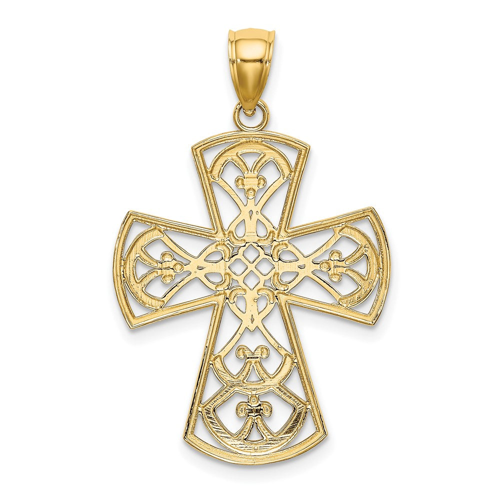10K Yellow Gold 10K Filigree Cross Charm