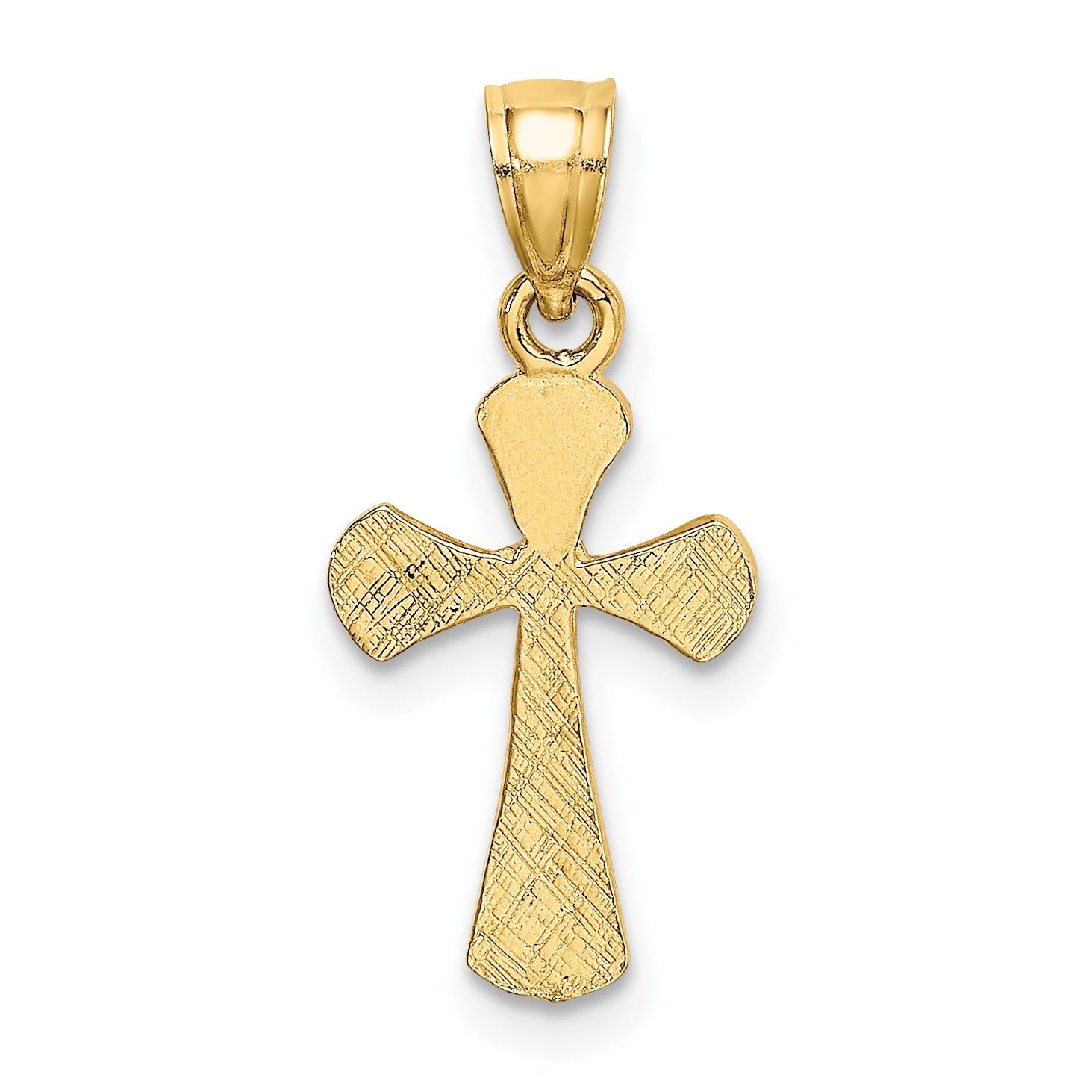 10K Yellow Gold 10K Solid Textured Cross Charm