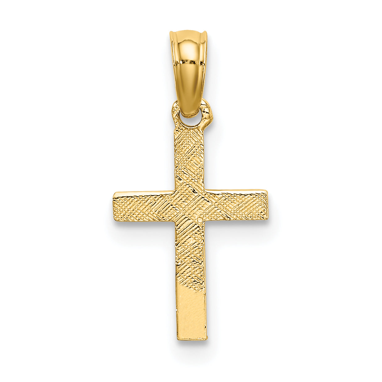 10K Yellow Gold 10K Polished Mini Cross W/ Heart Charm