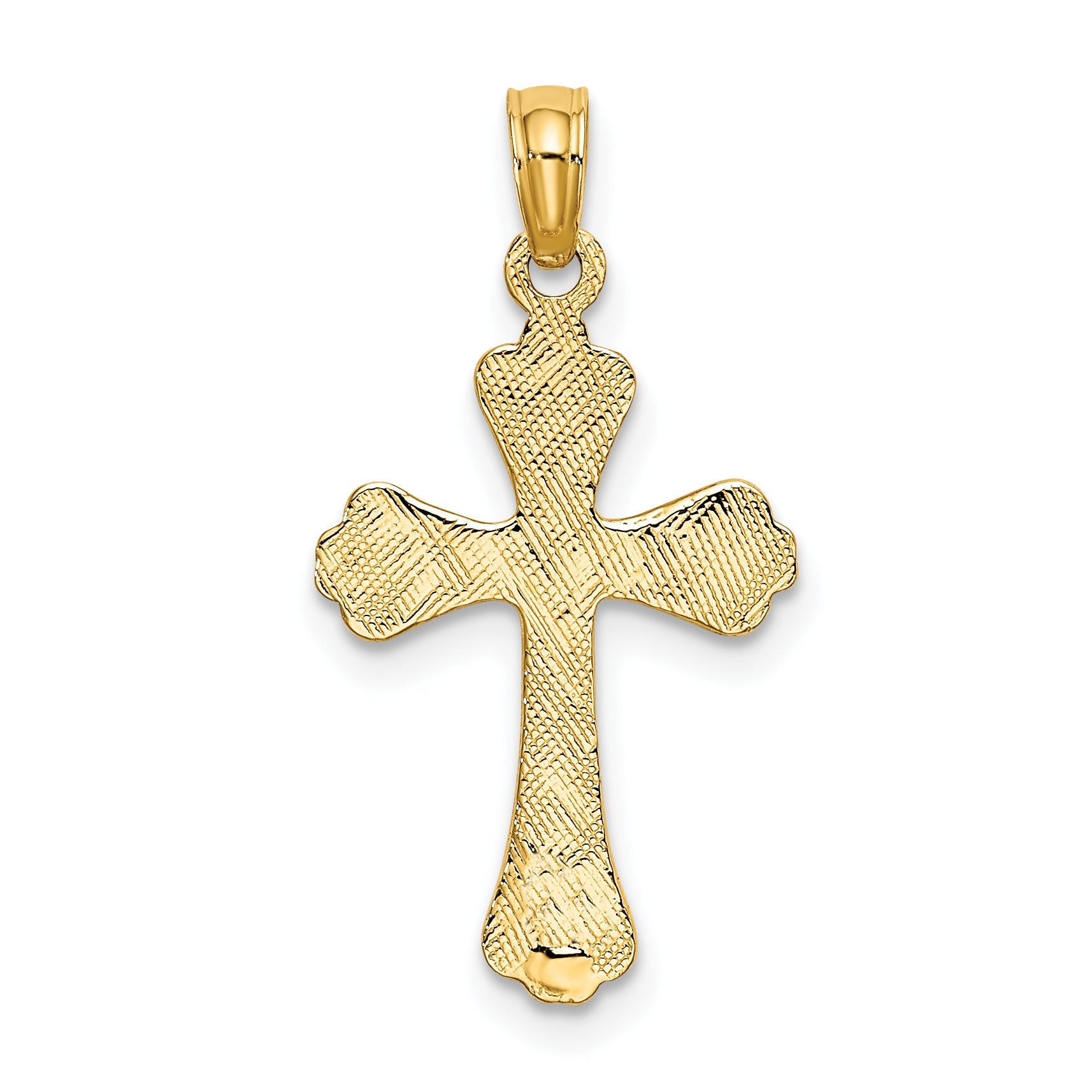10K Yellow Gold 10K Polished Engraved Cross Charm