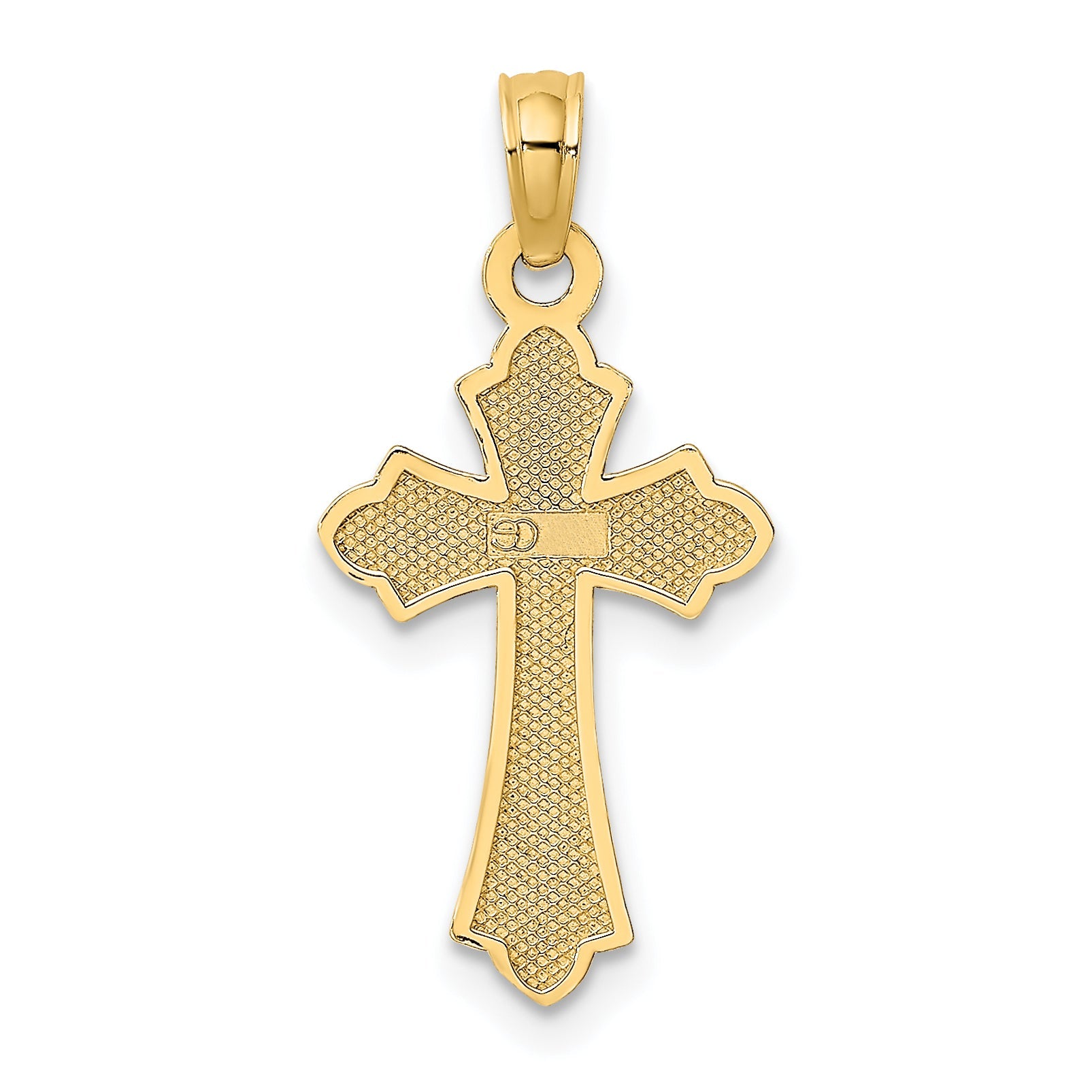 10K Yellow Gold 10K Polished Cross W/ Heart Charm