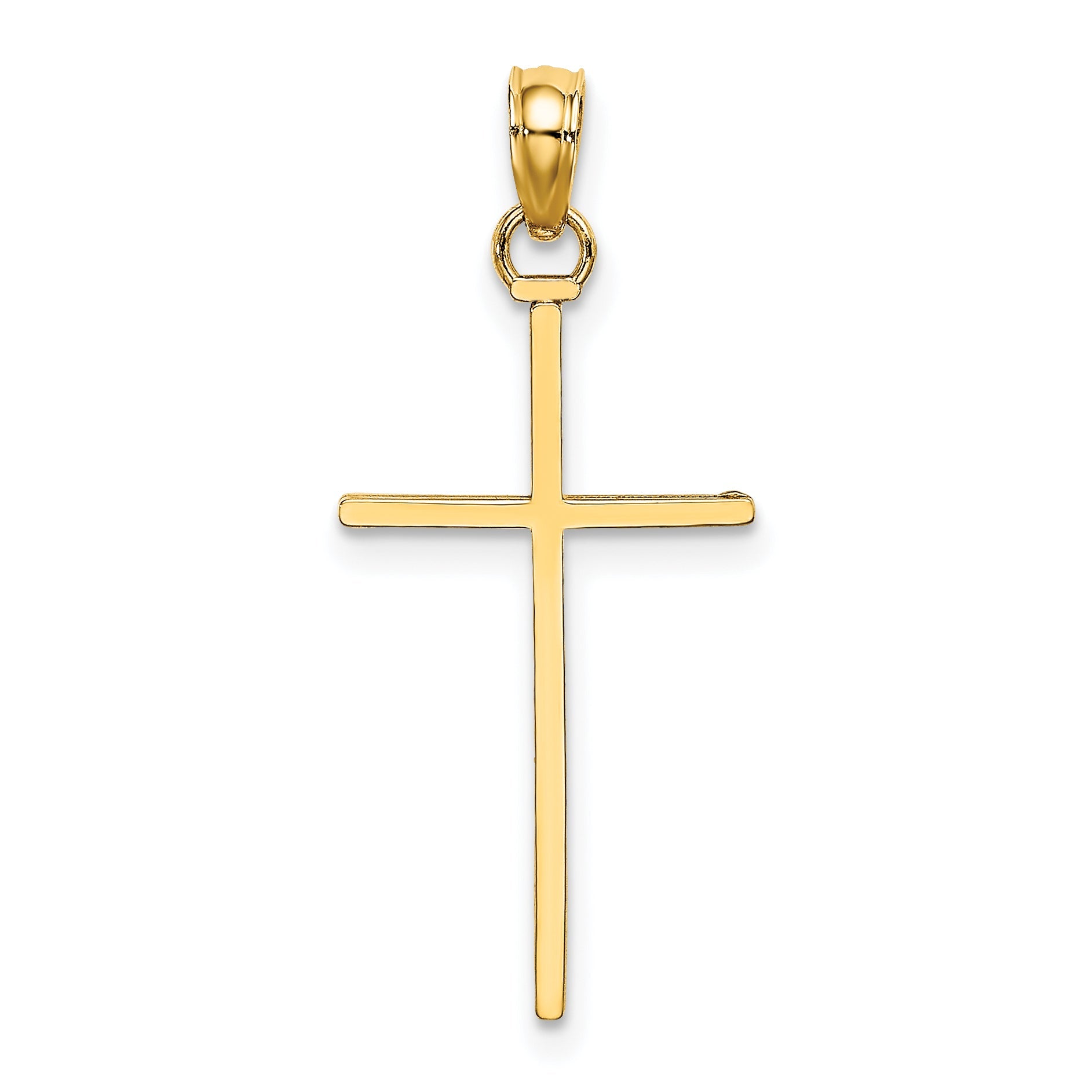 10K Yellow Gold Polished Cross Pendant