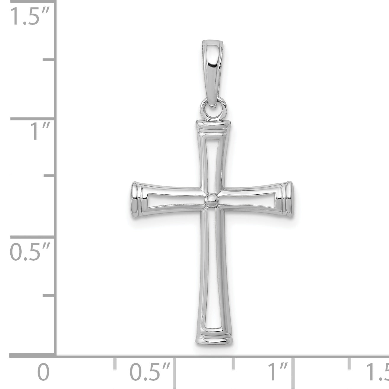 10K White Gold 10K Polished And Cut-Out Cross