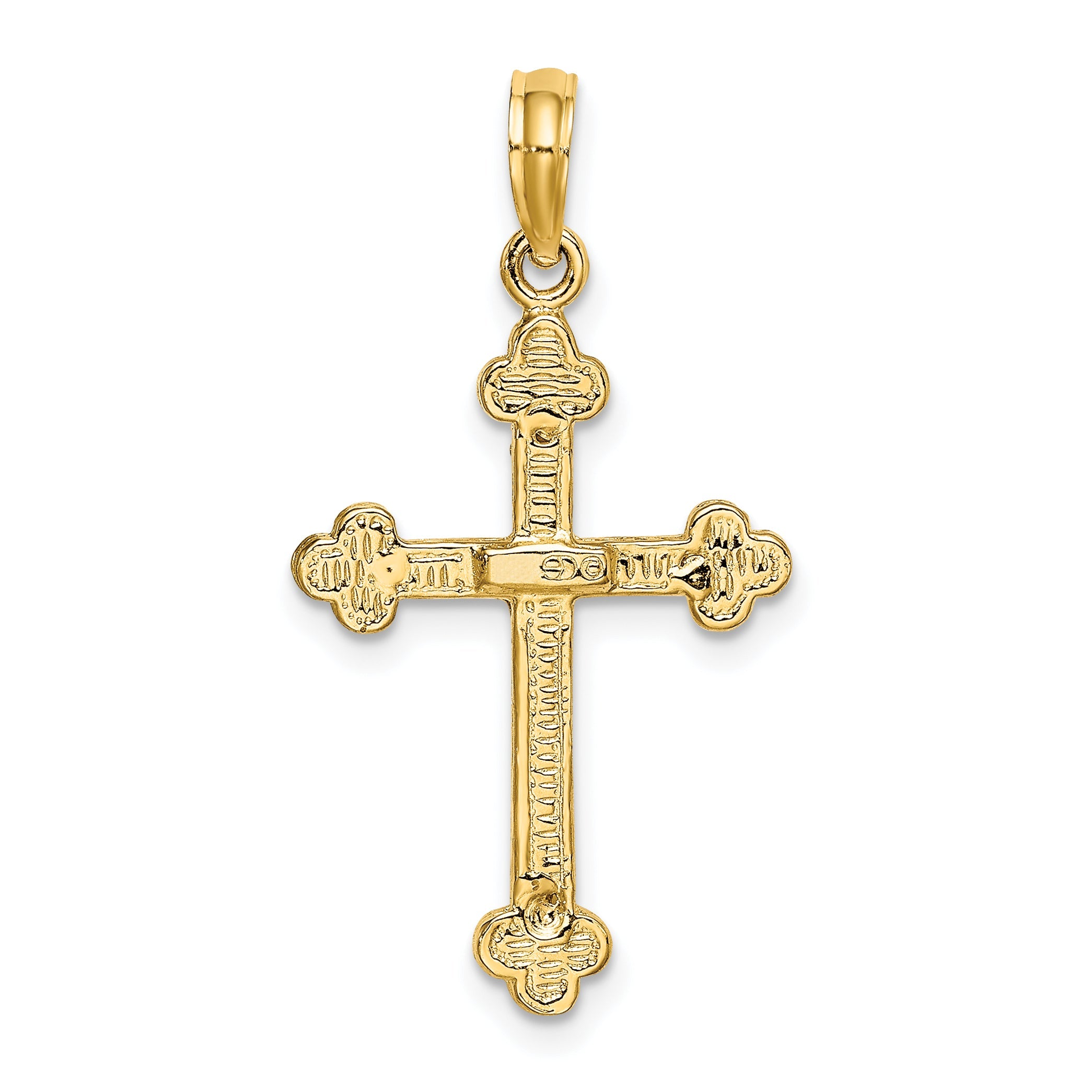 10K Yellow Gold 10K Narrow Budded Crucifix Charm