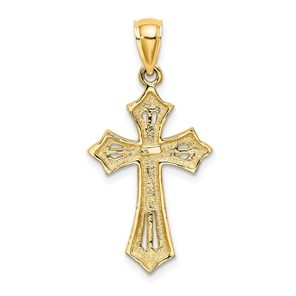 10K Yellow Gold 10K Beaded Cross Charm