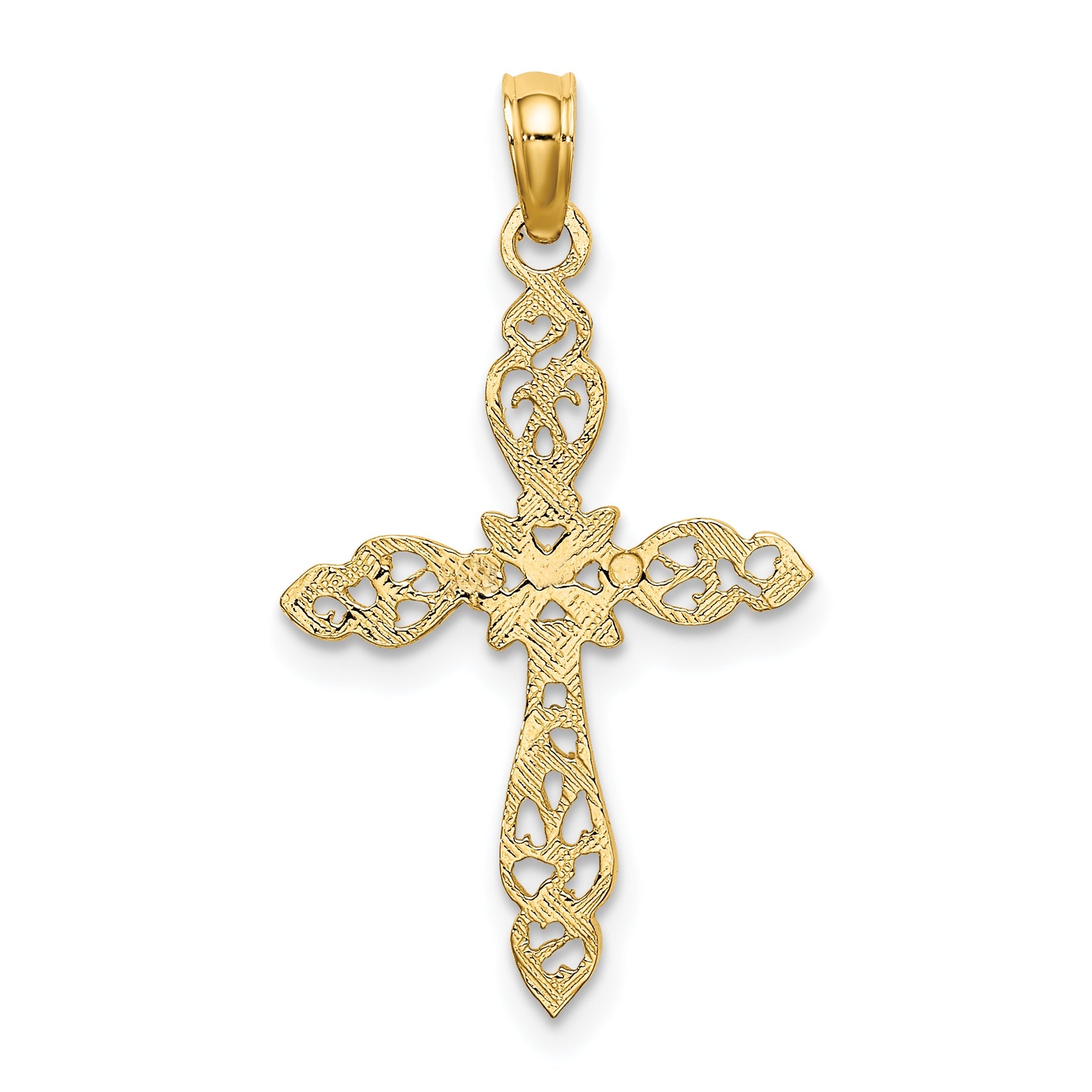 10K Yellow Gold 10K Polished Cut-Out Cross Charm