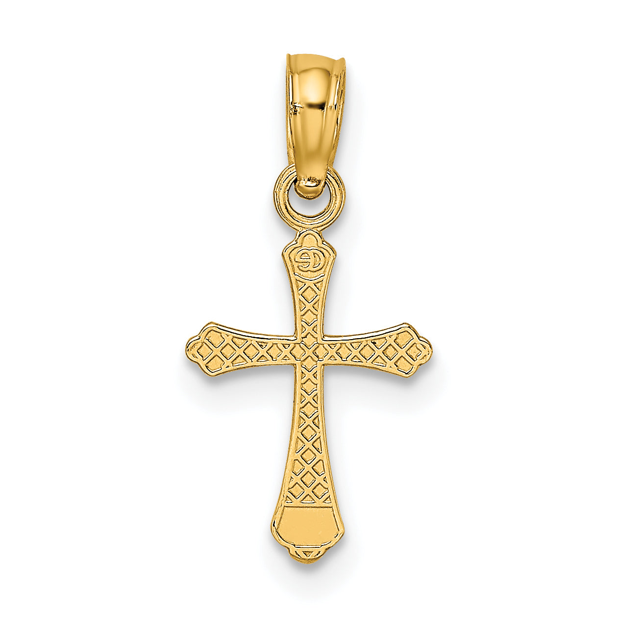 10K Yellow Gold 10K Textured Mini Cross Charm