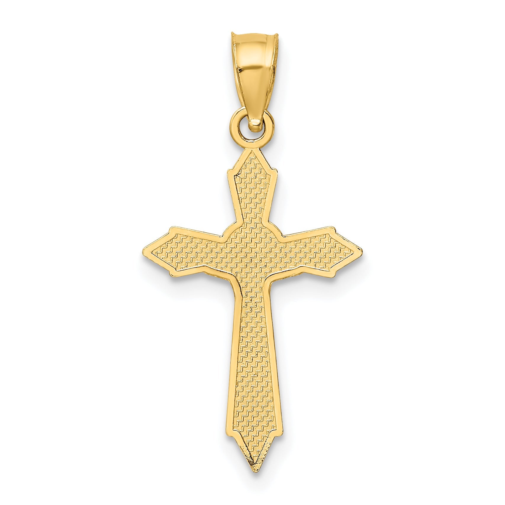 10K Yellow Gold 10K W/ Arrow Pointed Ends Crucifix Charm