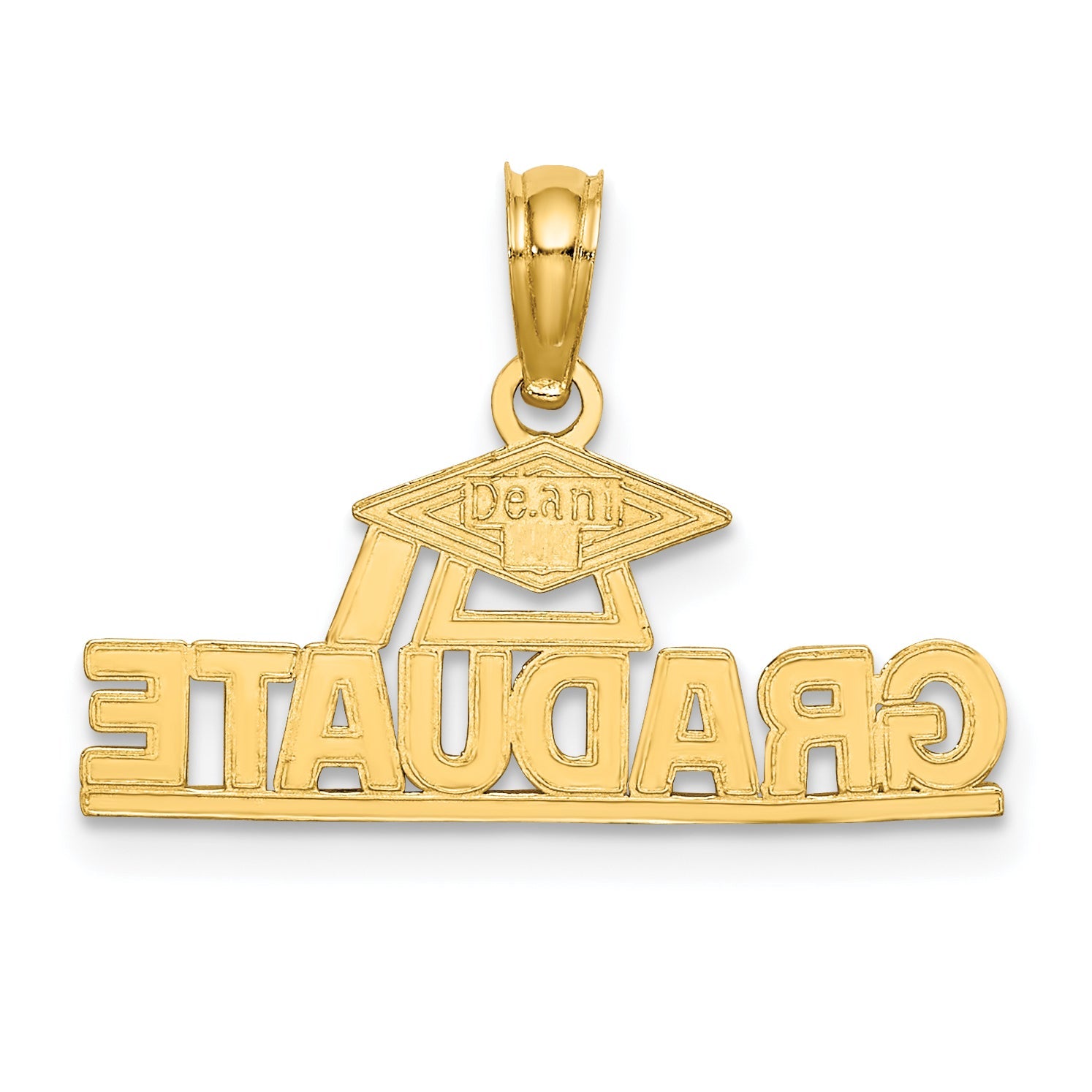 10K Yellow Gold 10K Polished Graduate Under Cap Charm